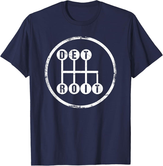 Detroit Stick Shift design T-Shirt - T-Shirt | Navy