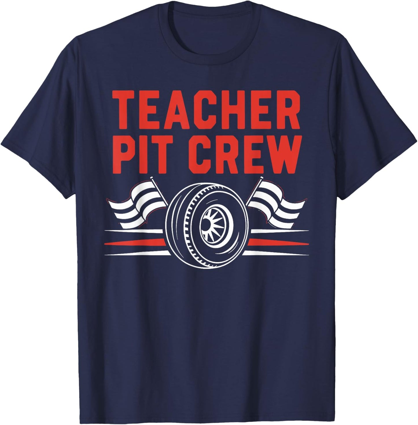 Teacher Pit Crew Race Car Driver Costume Men Women Kids T-Shirt - T-Shirt | Navy
