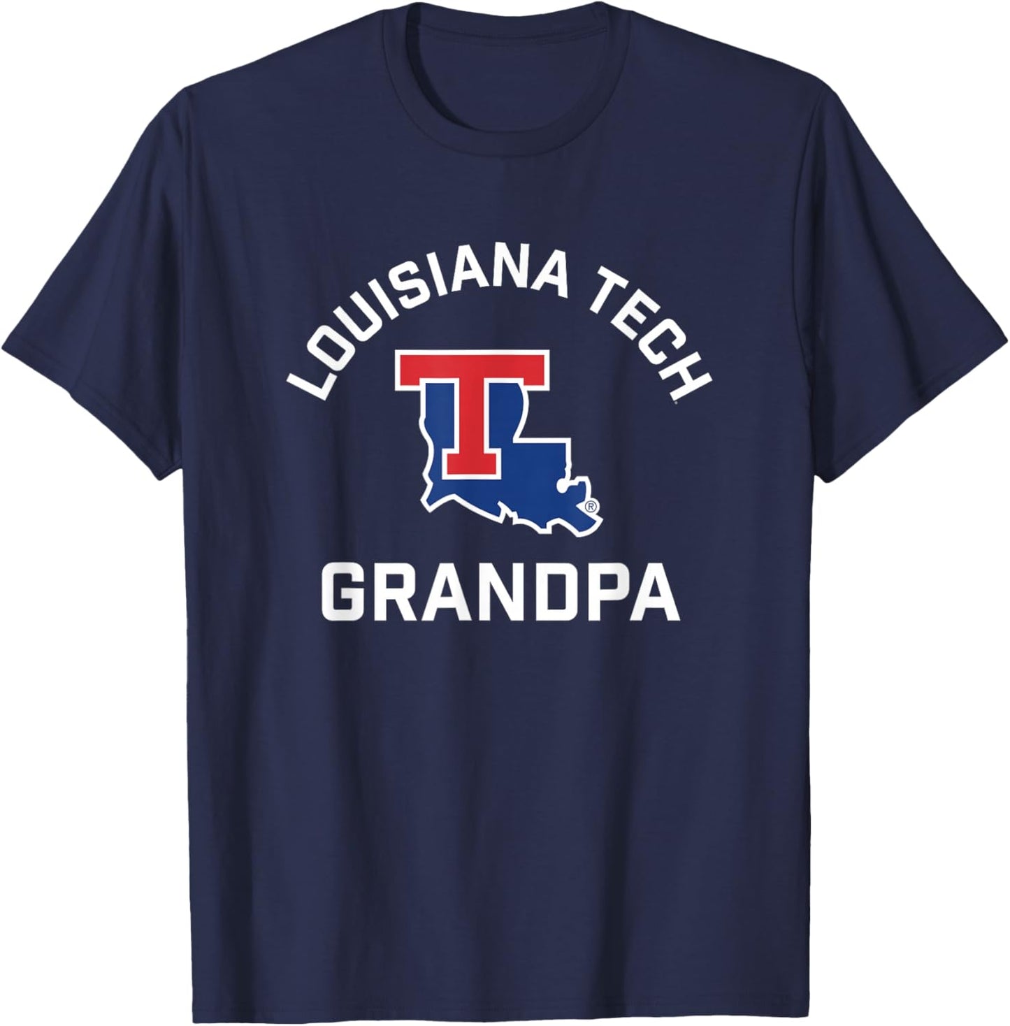 Louisiana Tech Bulldogs Arched Grandpa T-Shirt - T-Shirt | Navy