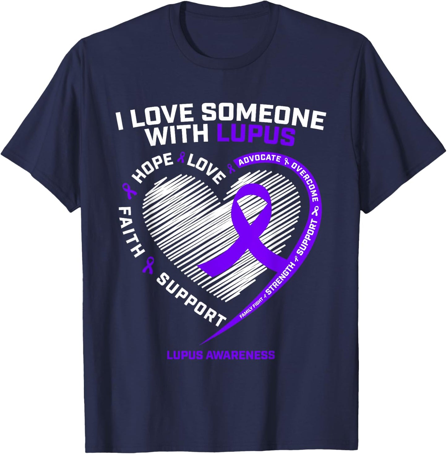 Men Women Mom Wife Gifts Products Daughter Lupus Awareness T-Shirt - T-Shirt | Navy