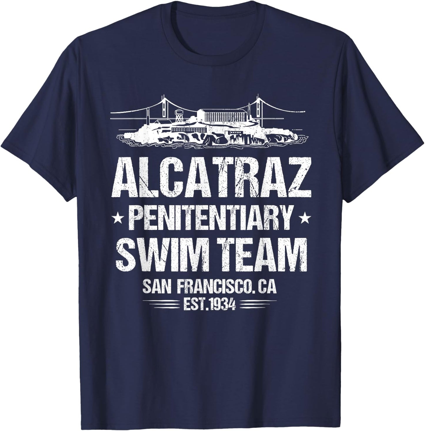 Alcatraz Penitentiary Swim Team T-Shirt - T-Shirt | Navy