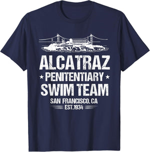 Alcatraz Penitentiary Swim Team T-Shirt - T-Shirt | Navy
