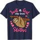 Sloth Just a Girl Who Loves Sloths T-Shirt - T-Shirt | Navy