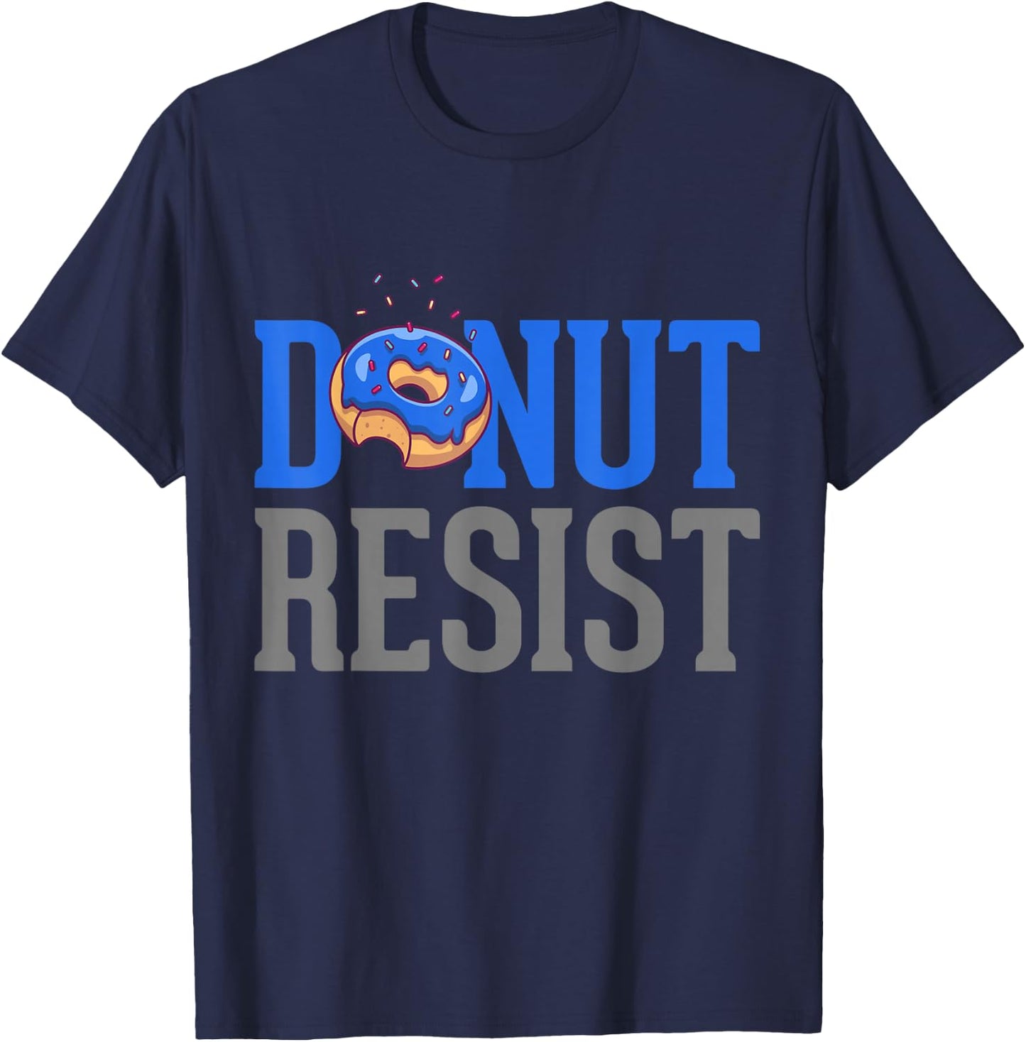 Police Officer Shirt Thin Blue Line Funny Donut Resist T-Shirt - T-Shirt | Navy