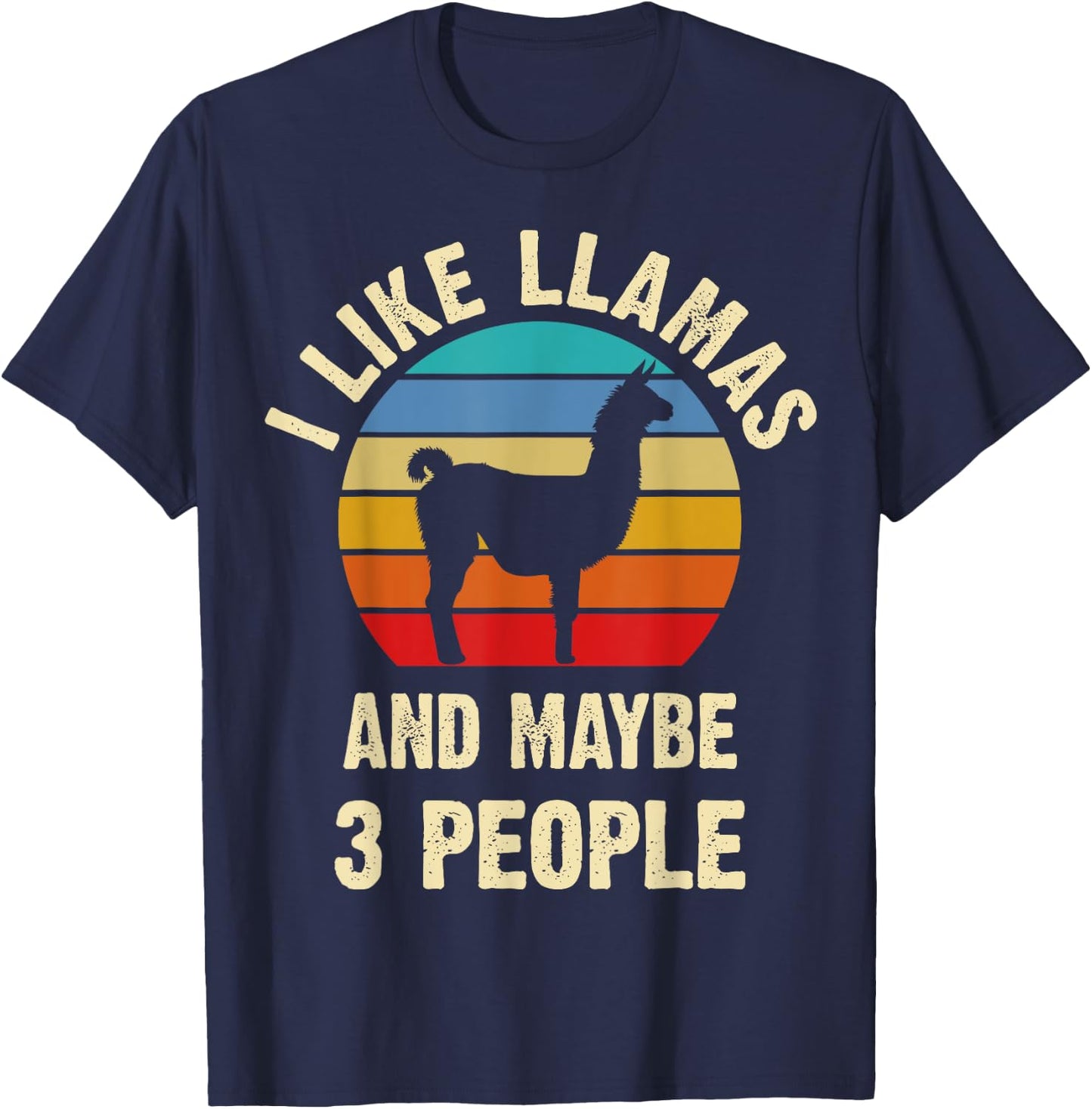 I like Llamas and maybe 3 people funny vintage theme Bird T-Shirt - T-Shirt | Navy