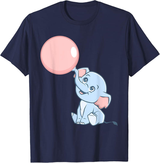 Baby Elephant Pink Bubblegum Baby Shower Gender Reveal Party T-Shirt - T-Shirt | Navy