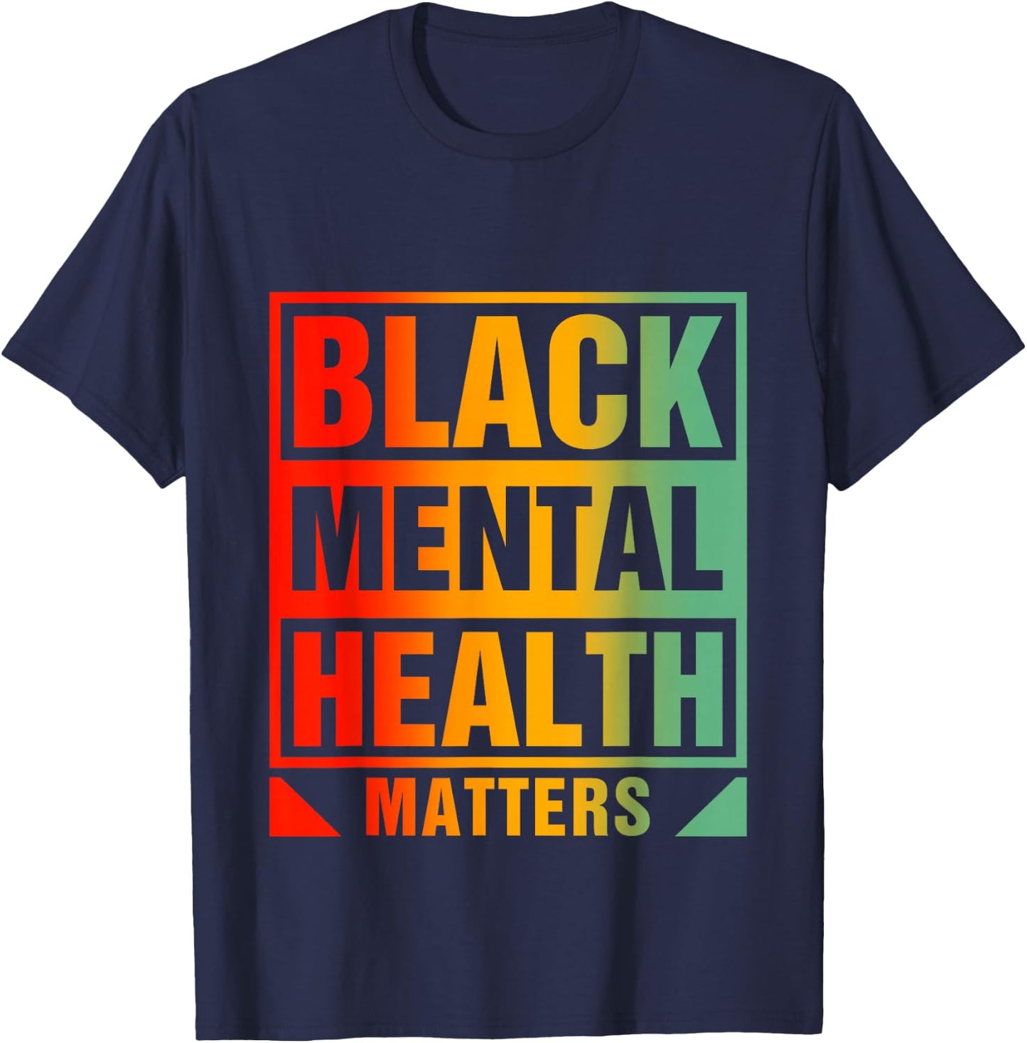 Black Mental Health Matters Human Brain Counselor Therapist T-Shirt - T-Shirt | Navy