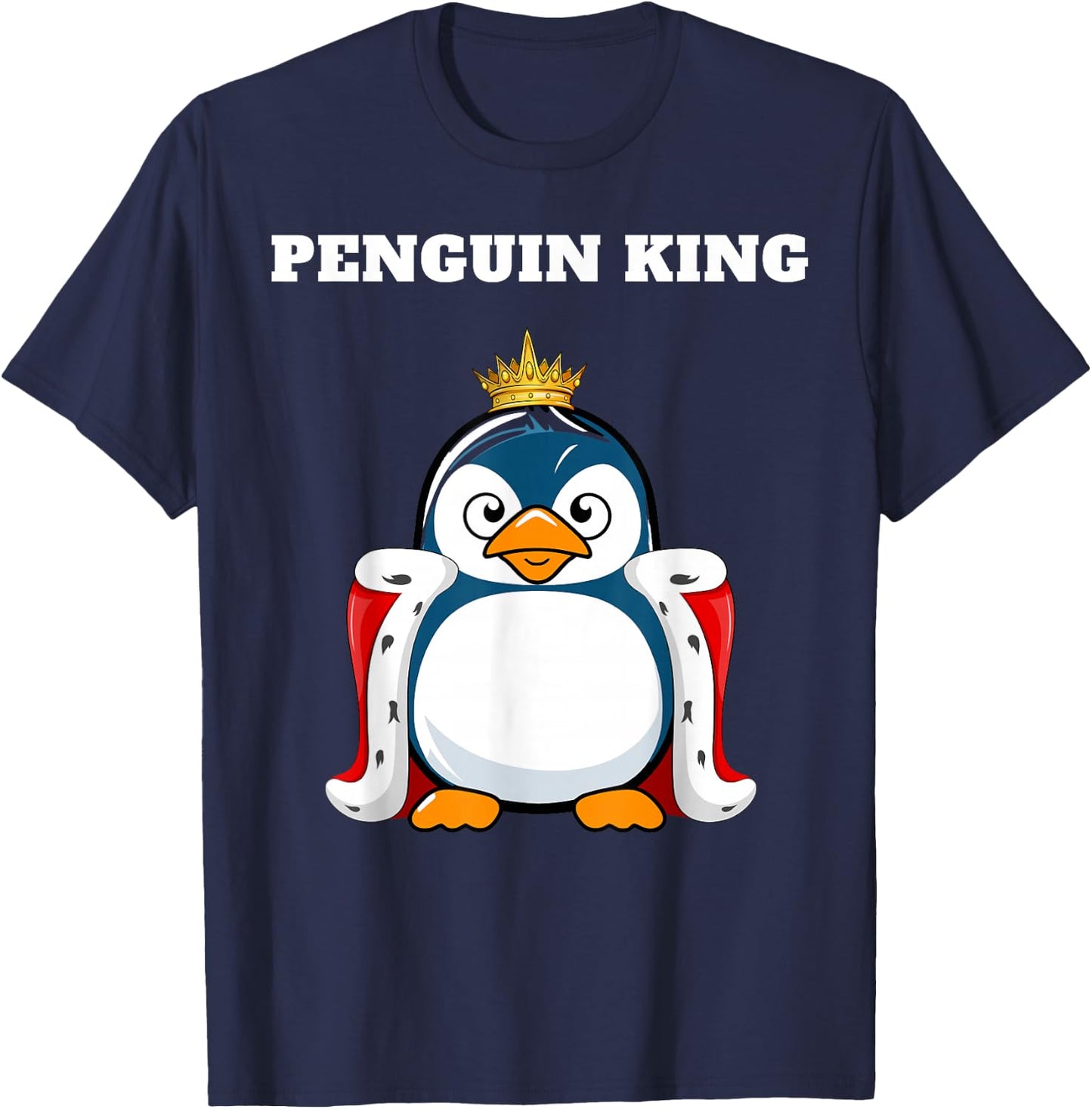 Penguin King | Penguin Design | Boys Penguin T-Shirt - T-Shirt | Navy