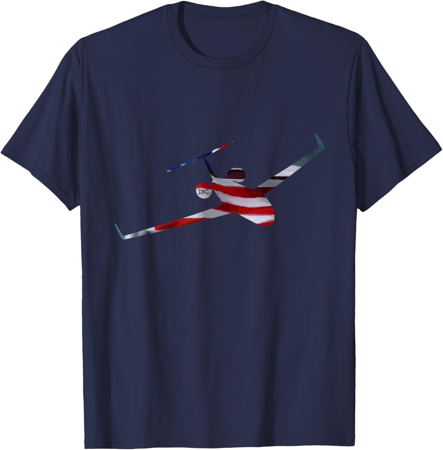 Gulfstream GV American Flag Silhouette T-Shirt - T-Shirt | Navy