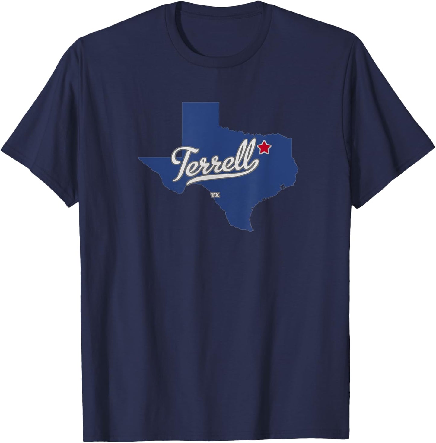 Terrell Texas TX Map T-Shirt - T-Shirt | Navy