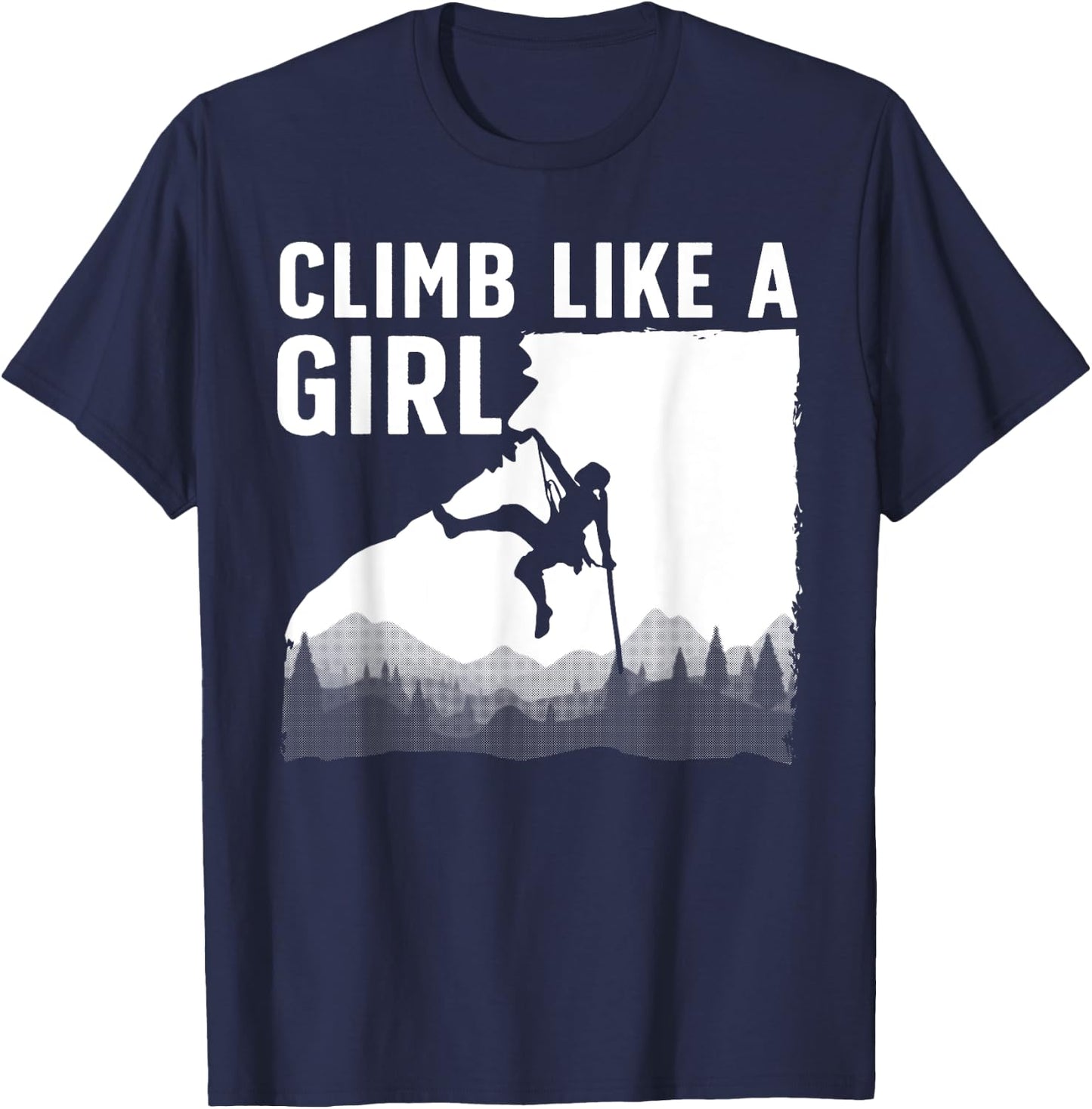 Cool Rock Climbing Girls Mountain Rock Climbers T-Shirt - T-Shirt | Navy