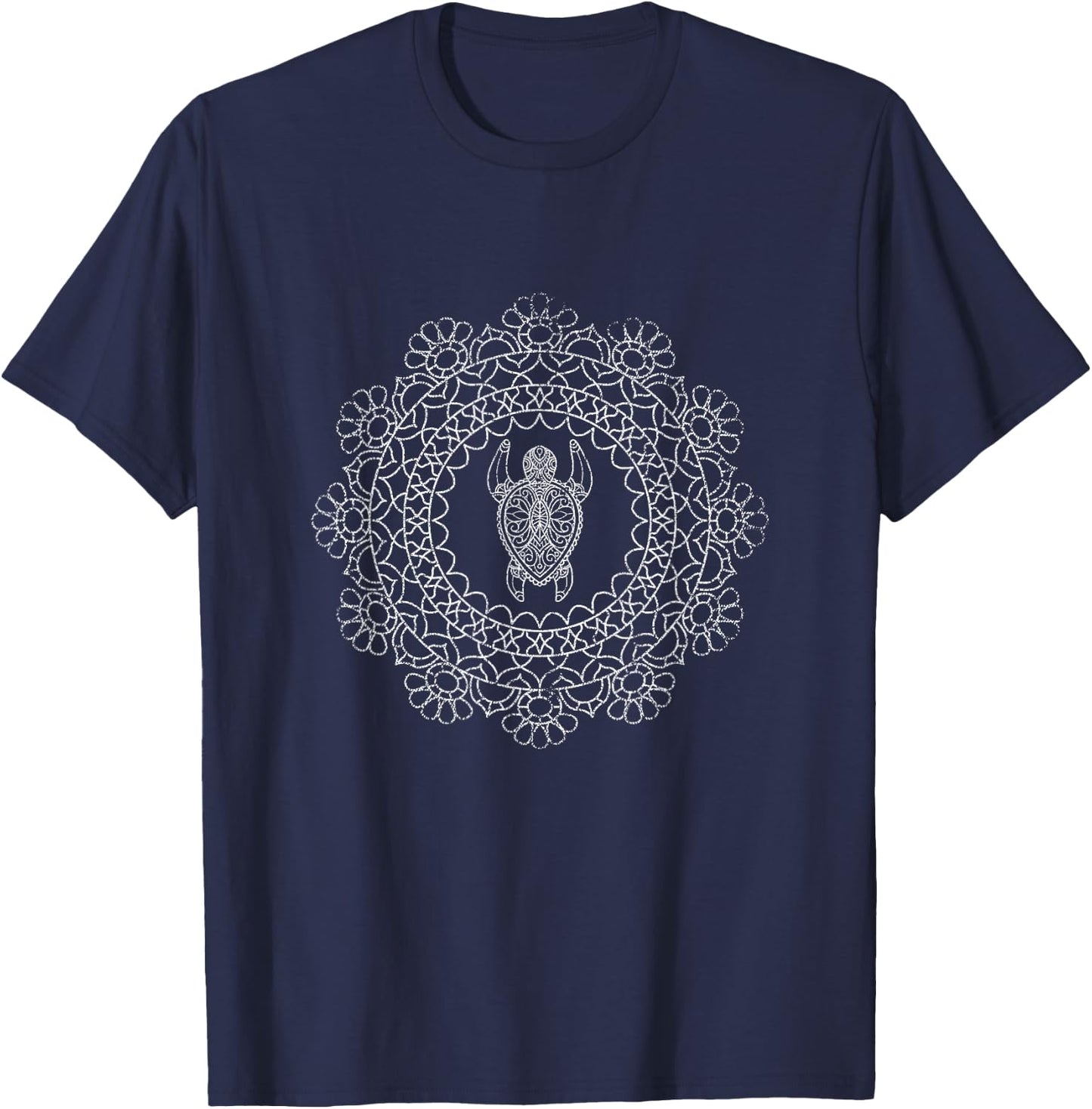 Tribal Pattern Sea Turtle T-Shirt - T-Shirt | Navy