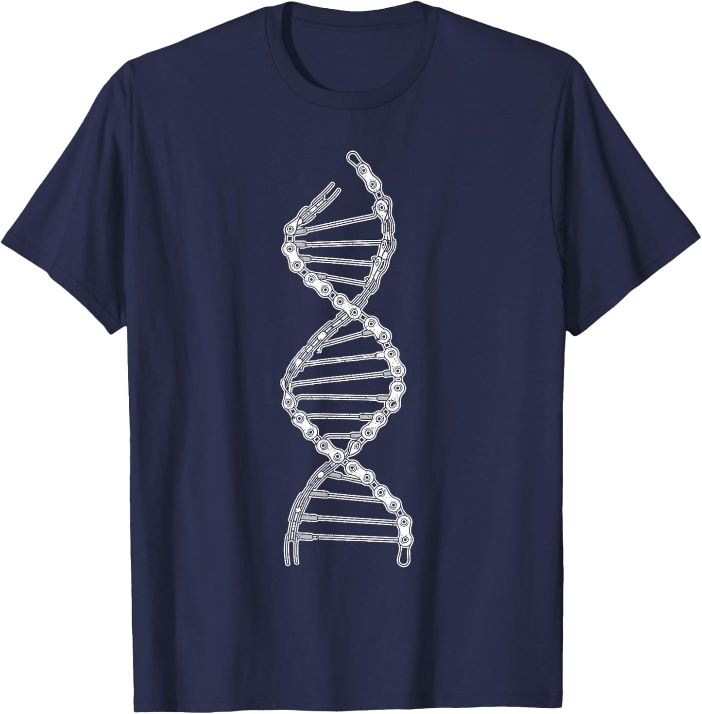 Cycling DNA Bicycle Chain Funny Mountain Bike Lovers Biker , Small, Black T-Shirt - T-Shirt | Navy