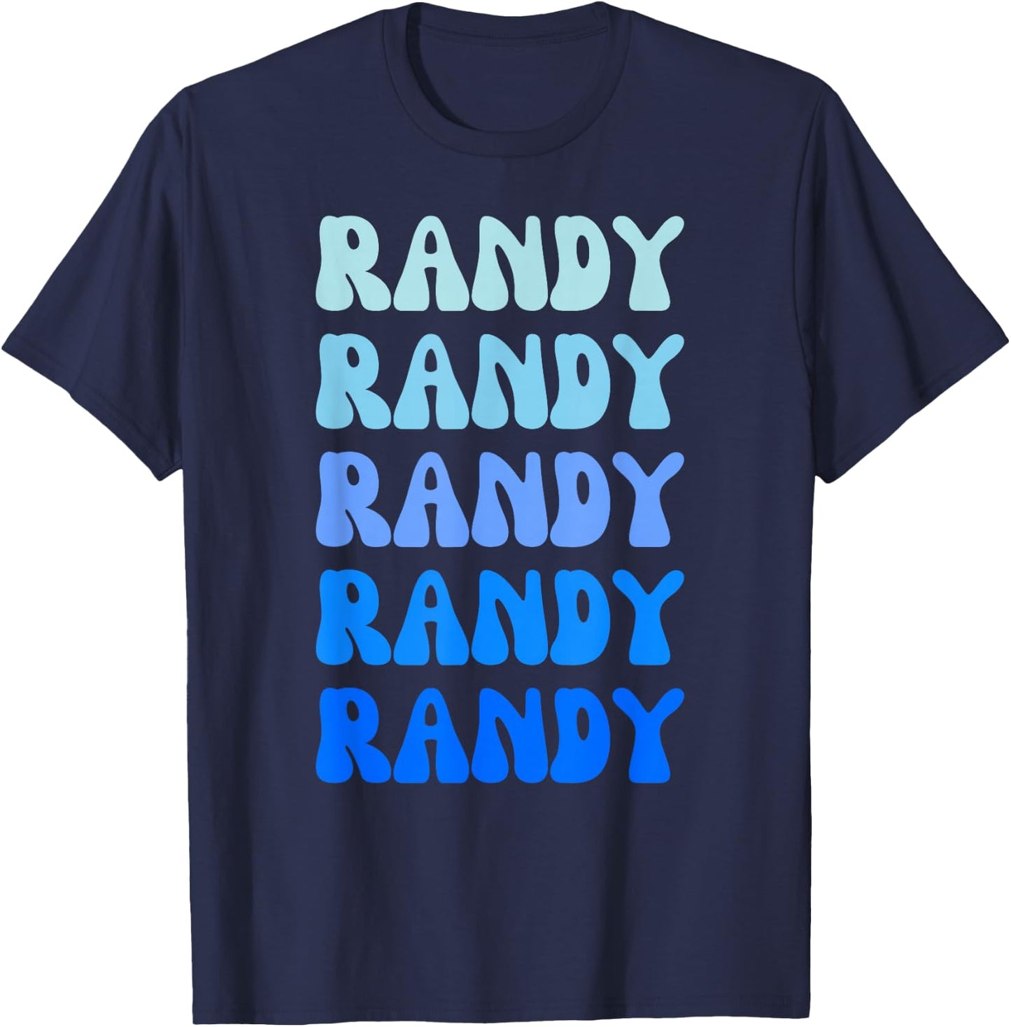 Randy Retro Name Stack Design T-Shirt - T-Shirt | Navy