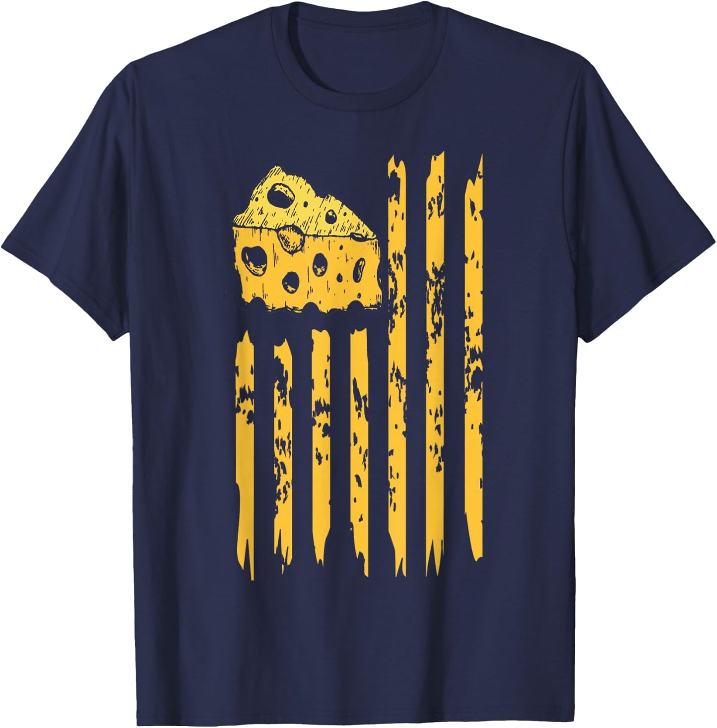 Green Bay Cheese Flag Vintage Style Dry Power Flag T-Shirt - T-Shirt | Navy