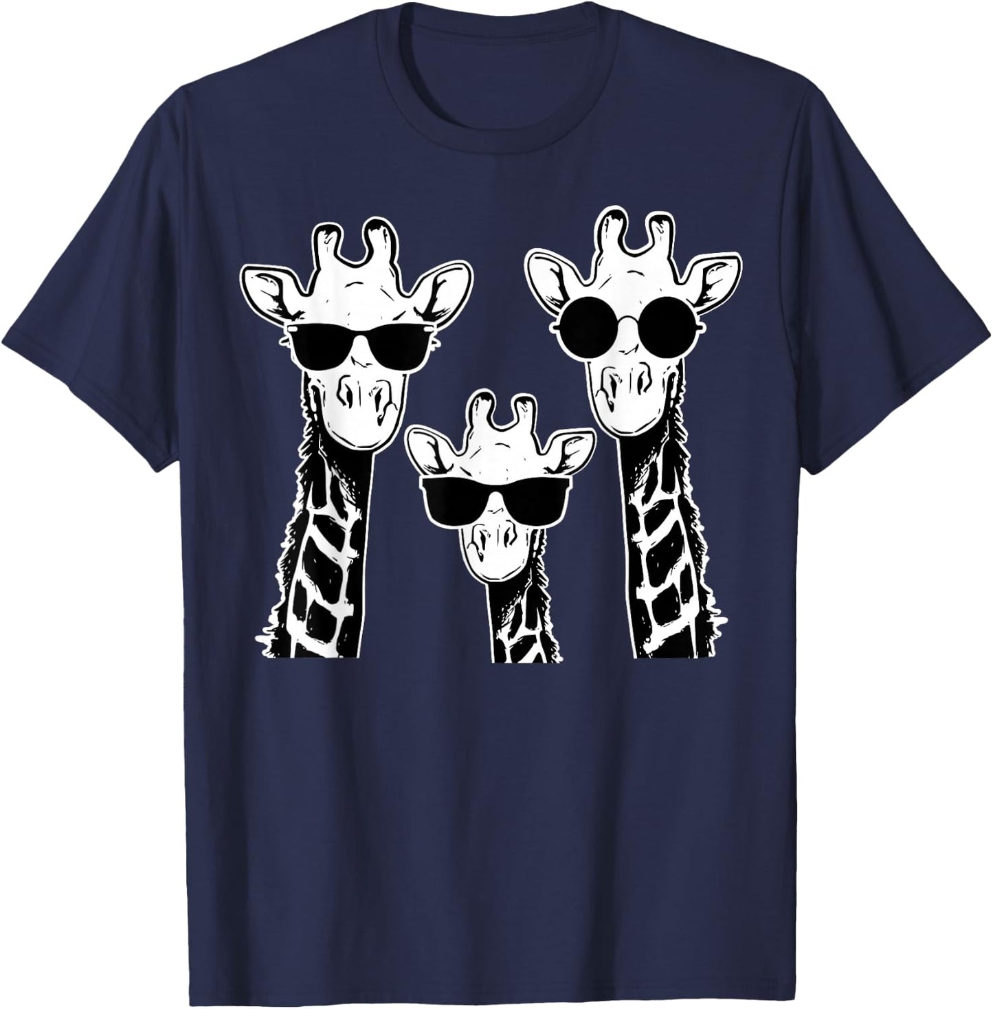 Giraffes family with sunglasses - Giraffe T-Shirt - T-Shirt | Navy