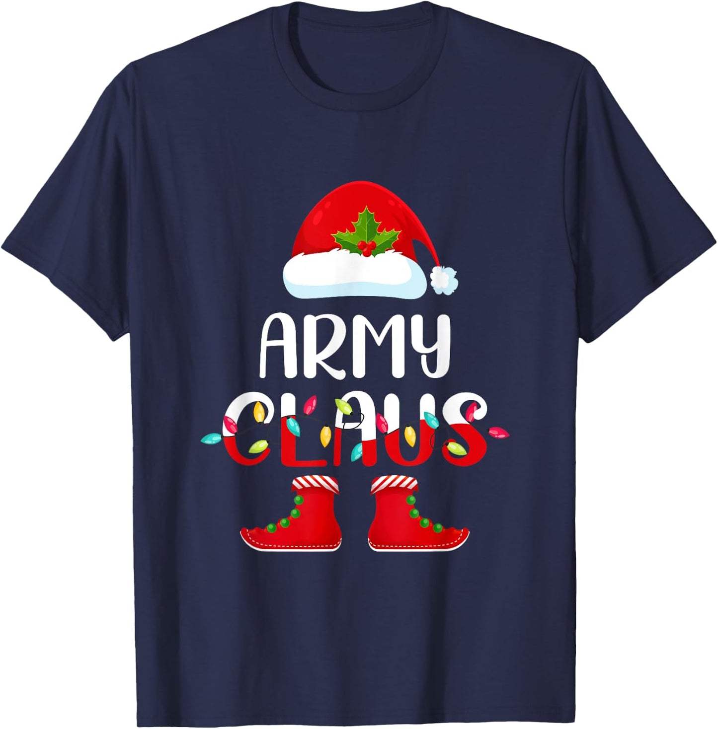 Santa Army Claus Elf Matching Family Group Christmas T-Shirt - T-Shirt | Navy