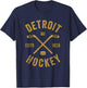 Vintage Detroit MI Ice Hockey Sticks Detroit Hockey T-Shirt - T-Shirt | Navy
