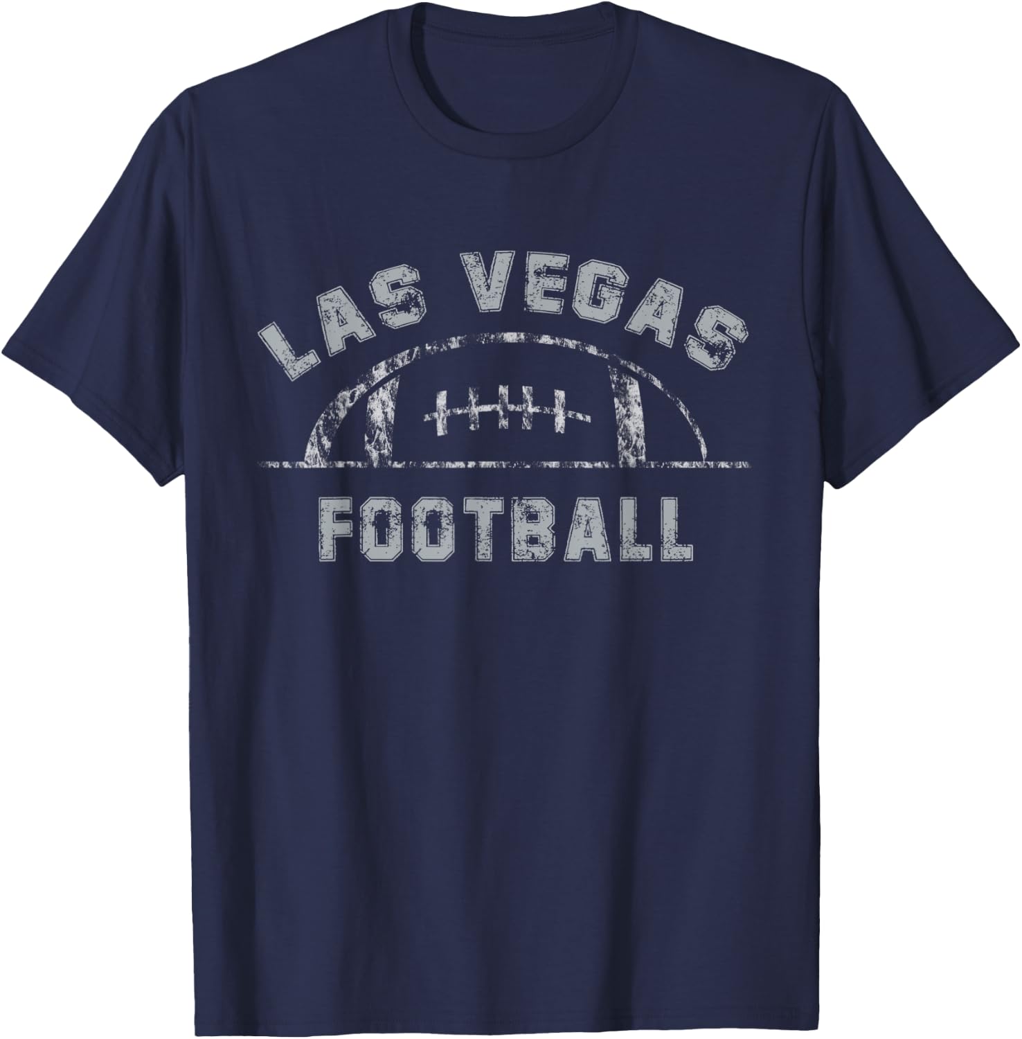 Las Vegas Football | End Zone Game Day Distressed Vintage T-Shirt - T-Shirt | Navy