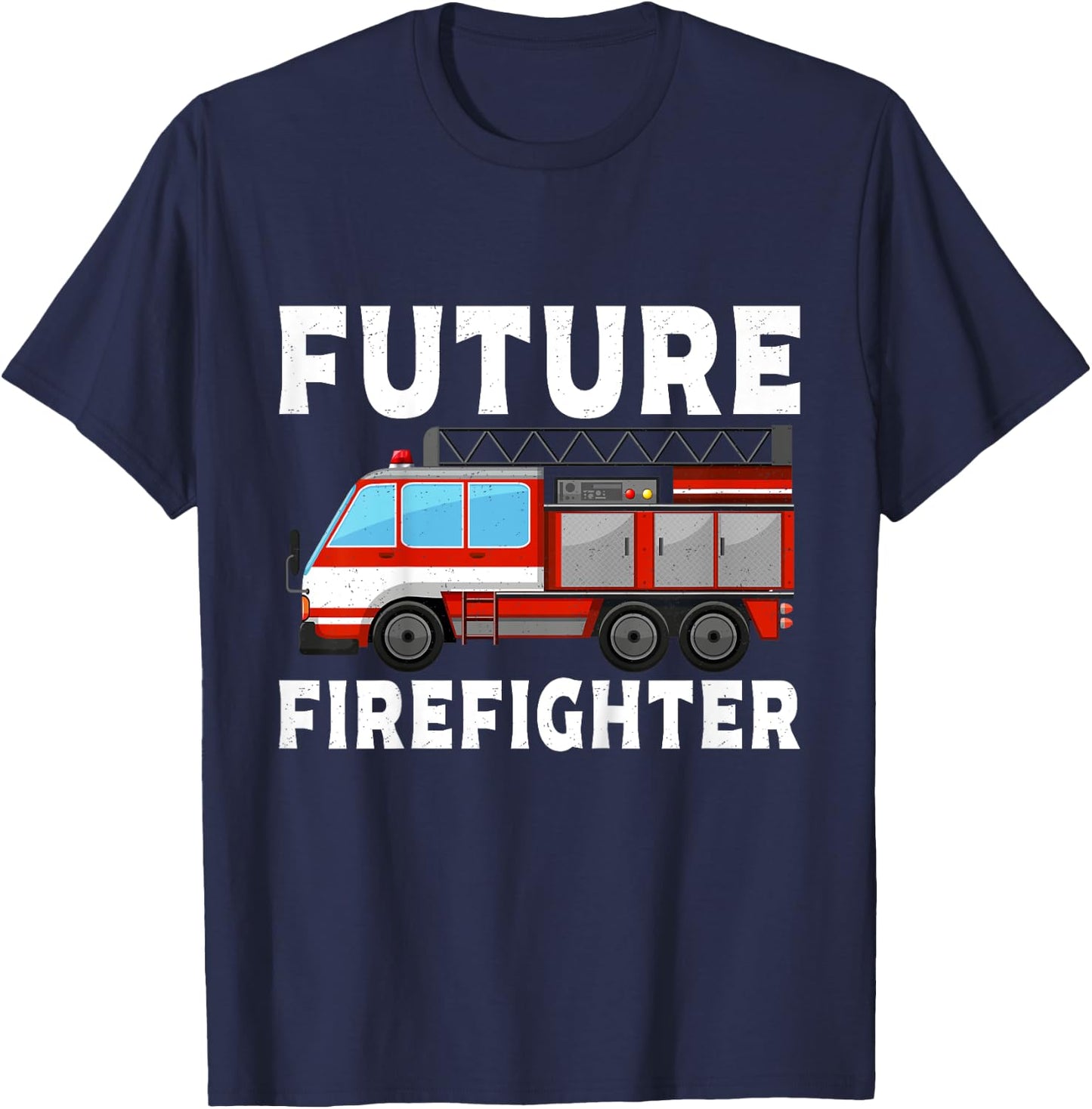 Kids Firefighter Shirt Fireman Costume Toddler Boys Firefighter T-Shirt - T-Shirt | Navy