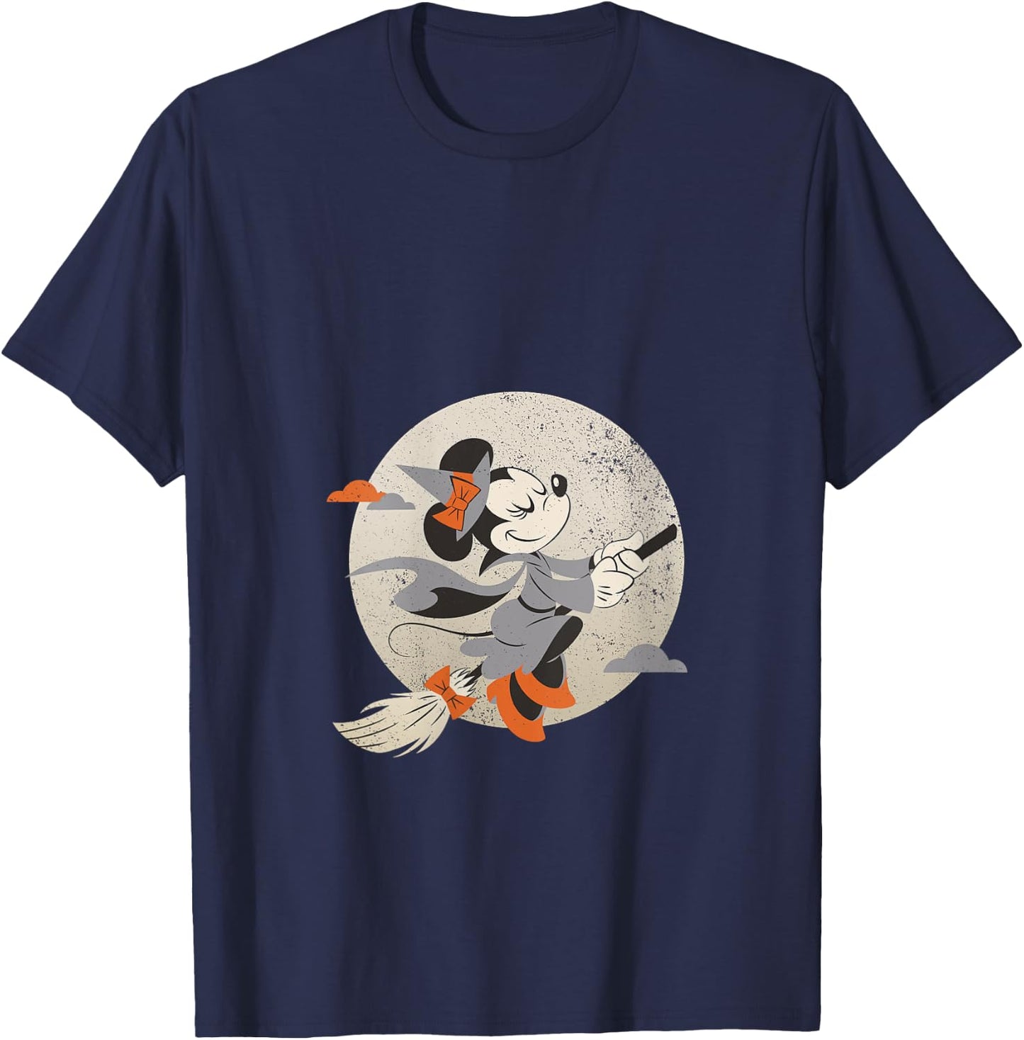 Disney Minnie Mouse Flying Witch Costume Halloween V-Neck T-Shirt - T-Shirt | Navy