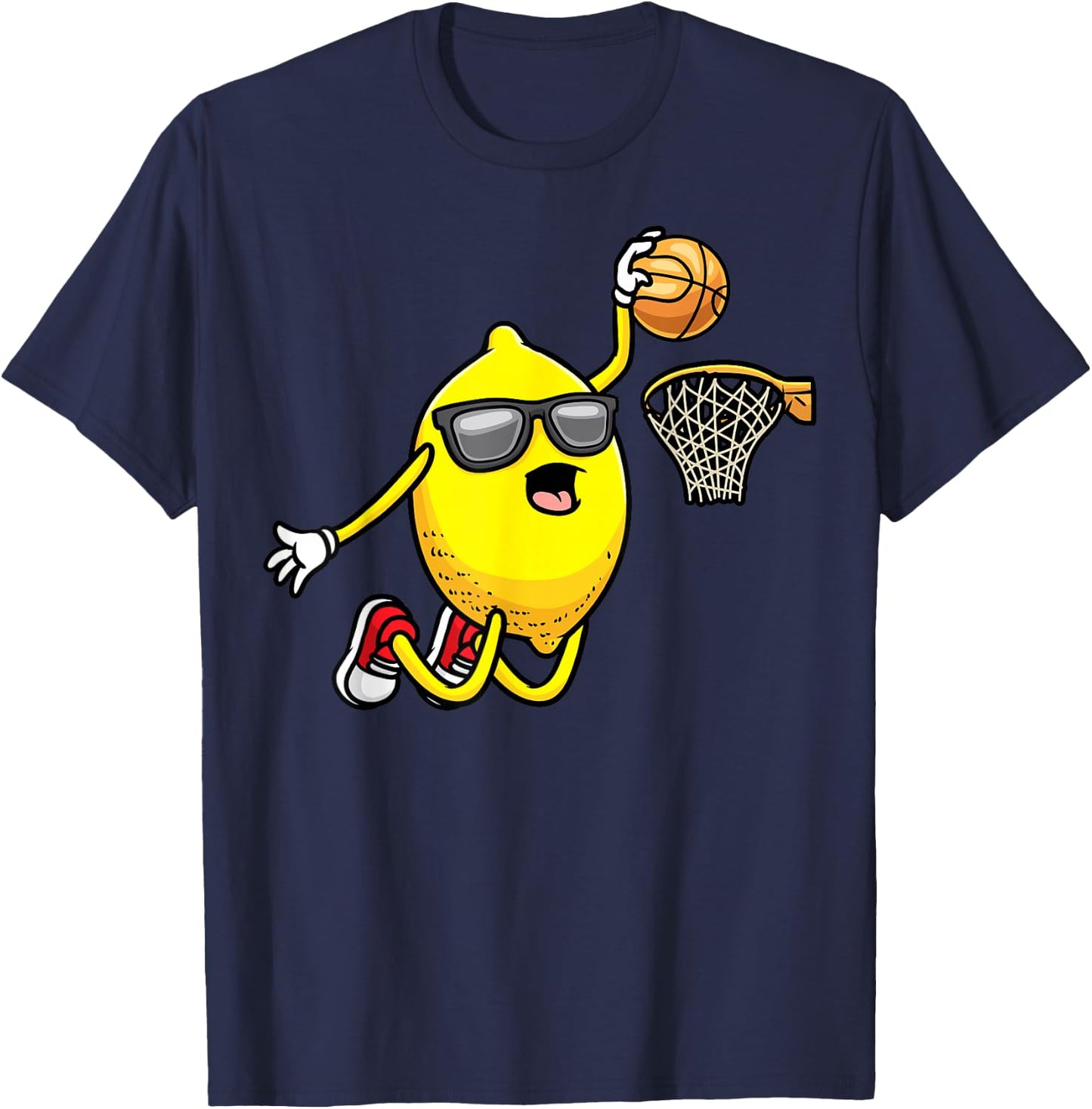 Basketball Player Lemon Playing Basketball Lemonade T-Shirt - T-Shirt | Navy