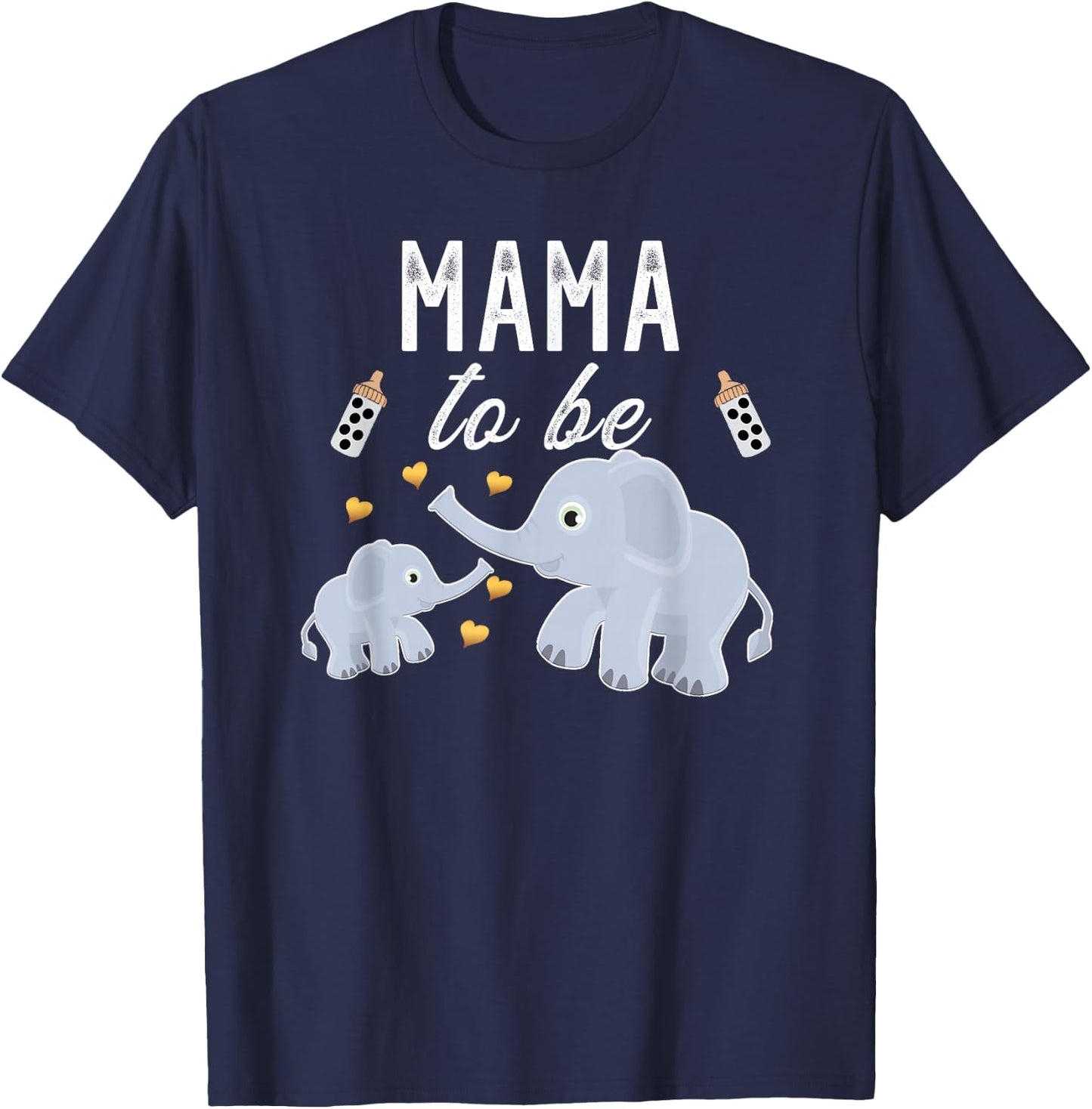 Mama To Be Elephant Baby Shower Mom Gift Cute T-Shirt - T-Shirt | Navy
