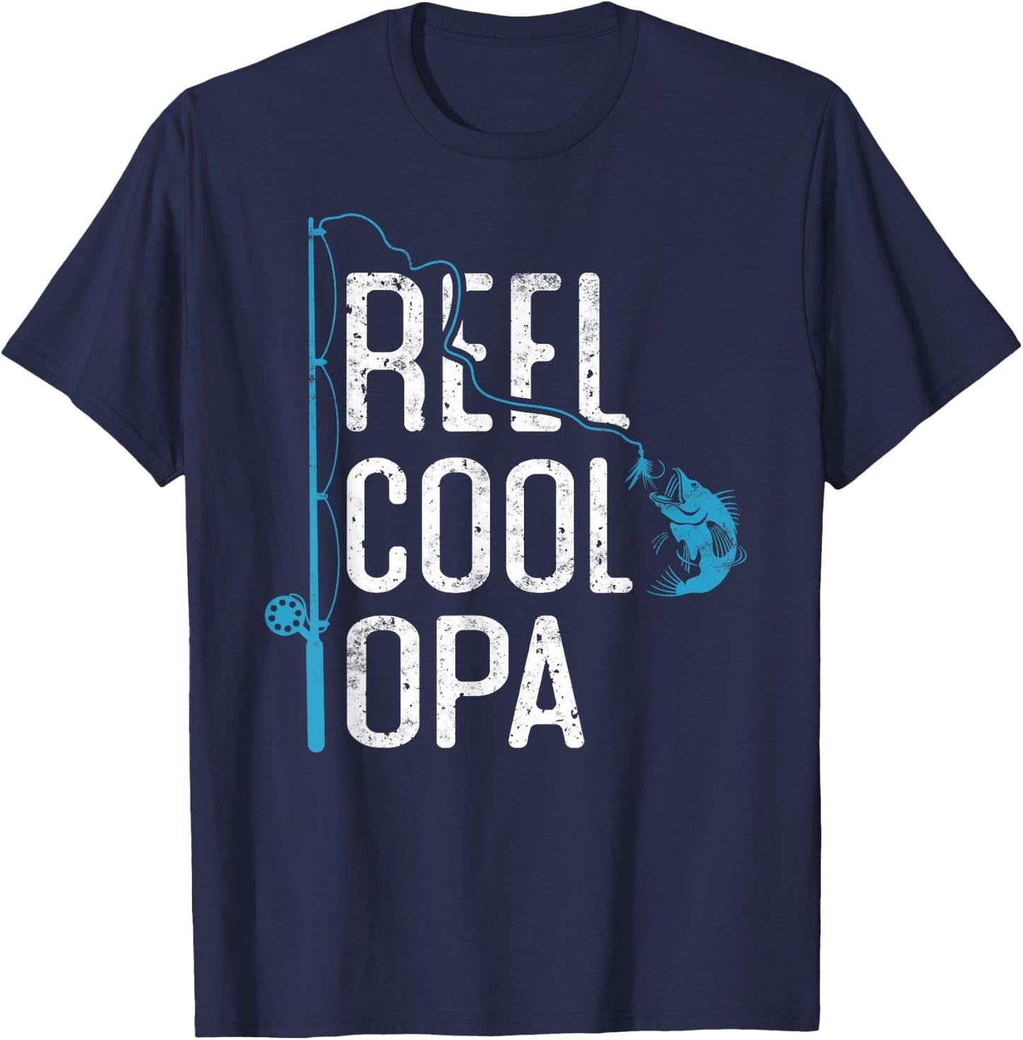 Reel cool Opa Fishing Father’s Day Gift Fisherman Opa T-Shirt - T-Shirt | Navy