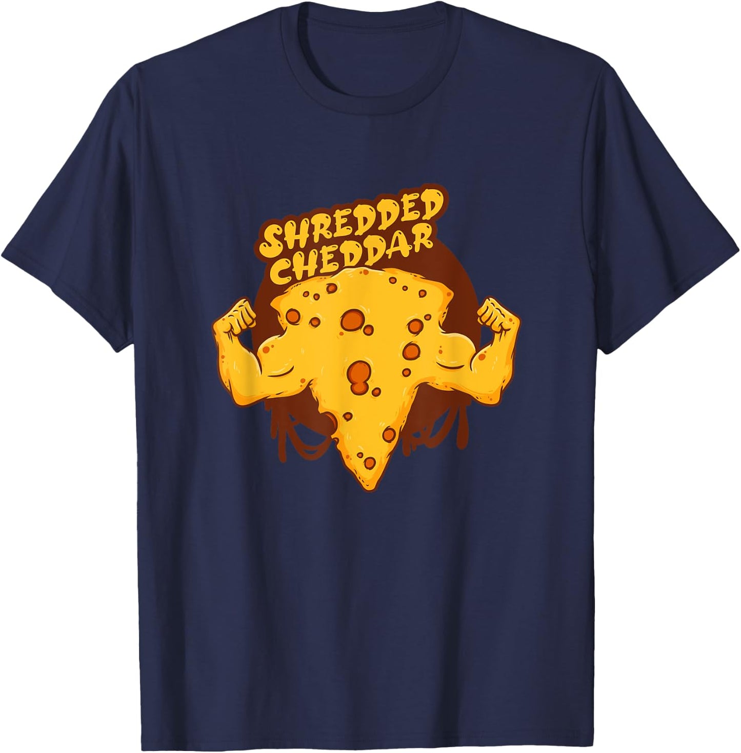 Shredded Cheddar Cheese Funny Cheese For Cheese Lovers T-Shirt - T-Shirt | Navy