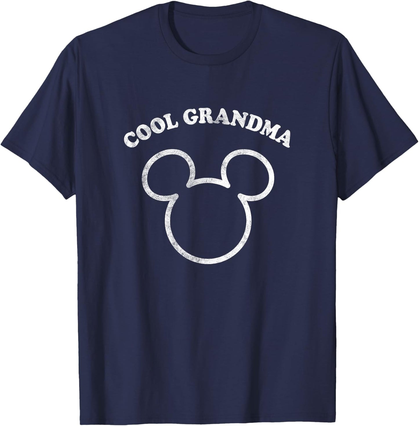 Disney Mickey And Friends Cool Grandma Distressed Chest Logo T-Shirt - T-Shirt | Navy
