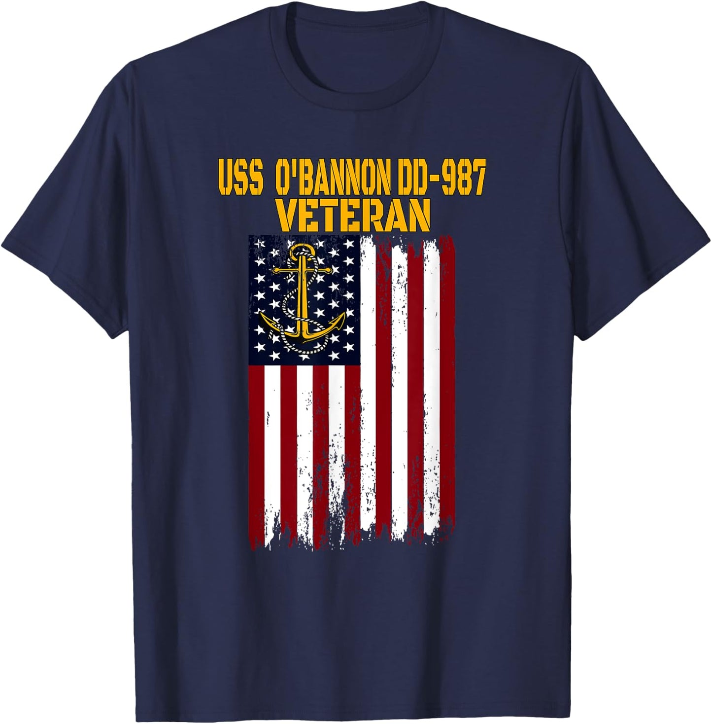 USS O'Bannon DD-987 Warship Veterans Day Father's Day Dad T-Shirt - T-Shirt | Navy