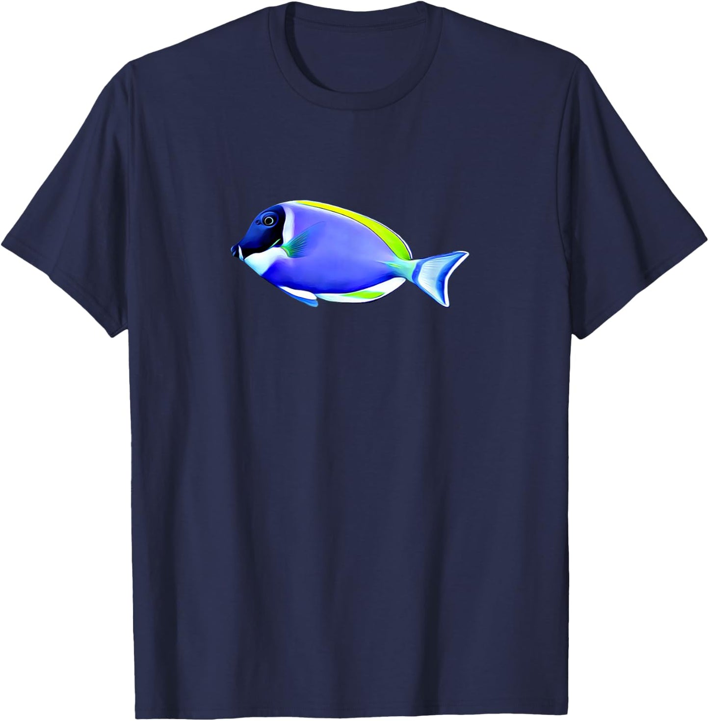 Powder Blue Tang Saltwater Reef Aquarium Shirt T-Shirt - T-Shirt | Navy