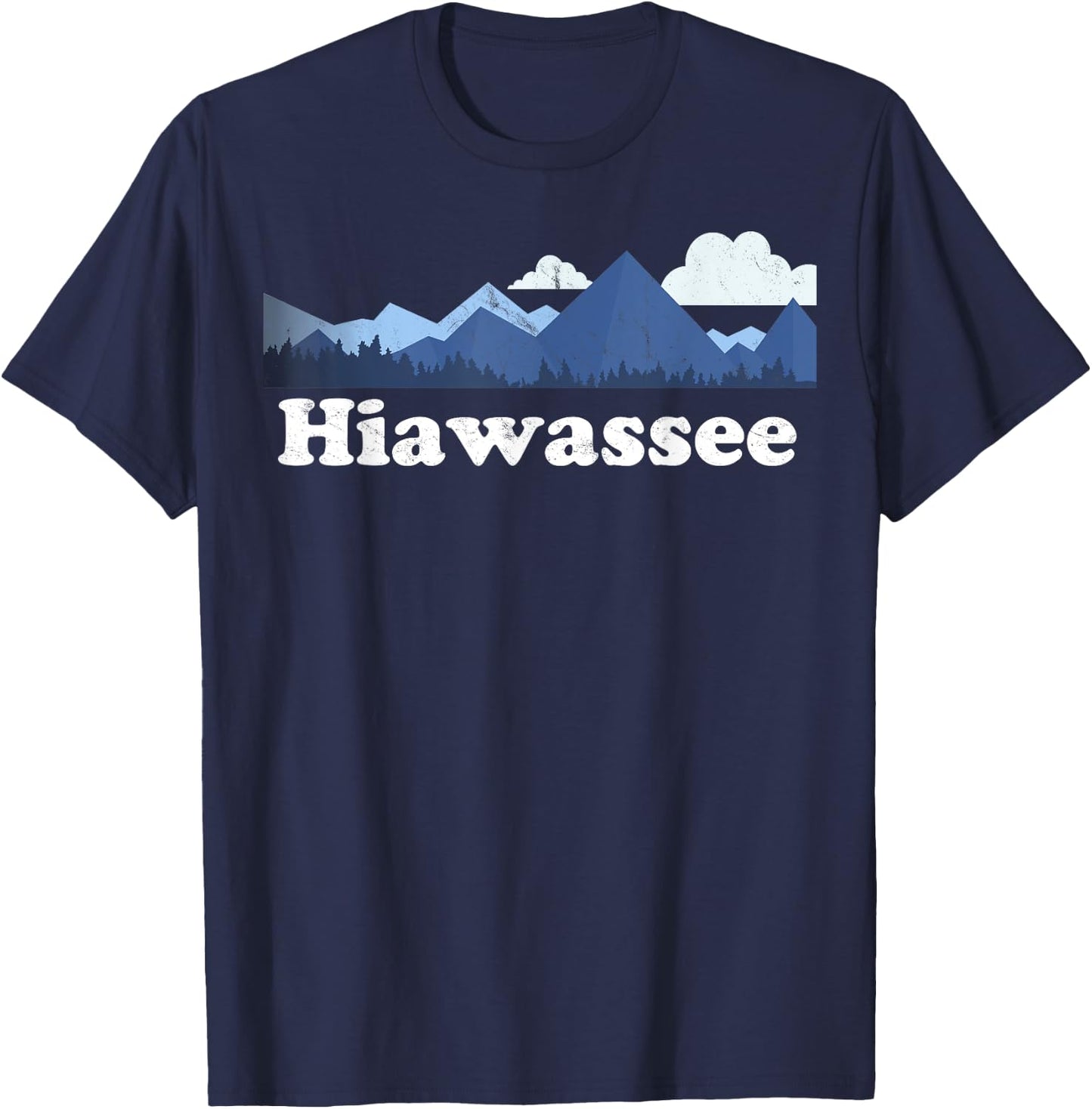 Cute Hiawassee Georgia GA Retro Blue Ridge Mountains T-Shirt - T-Shirt | Navy