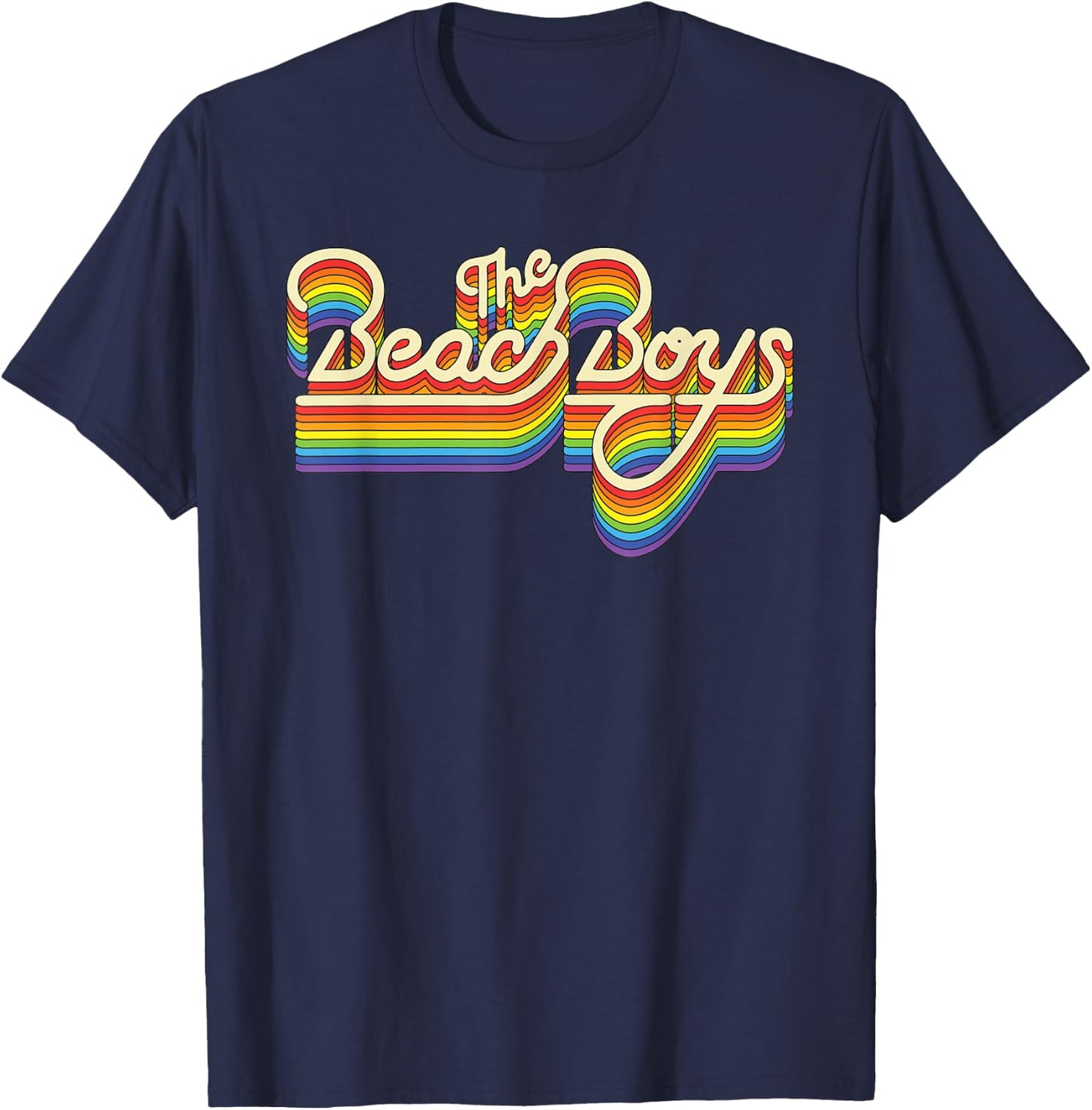 Beach Boys Rainbow Ripple Logo Small T-Shirt - T-Shirt | Navy