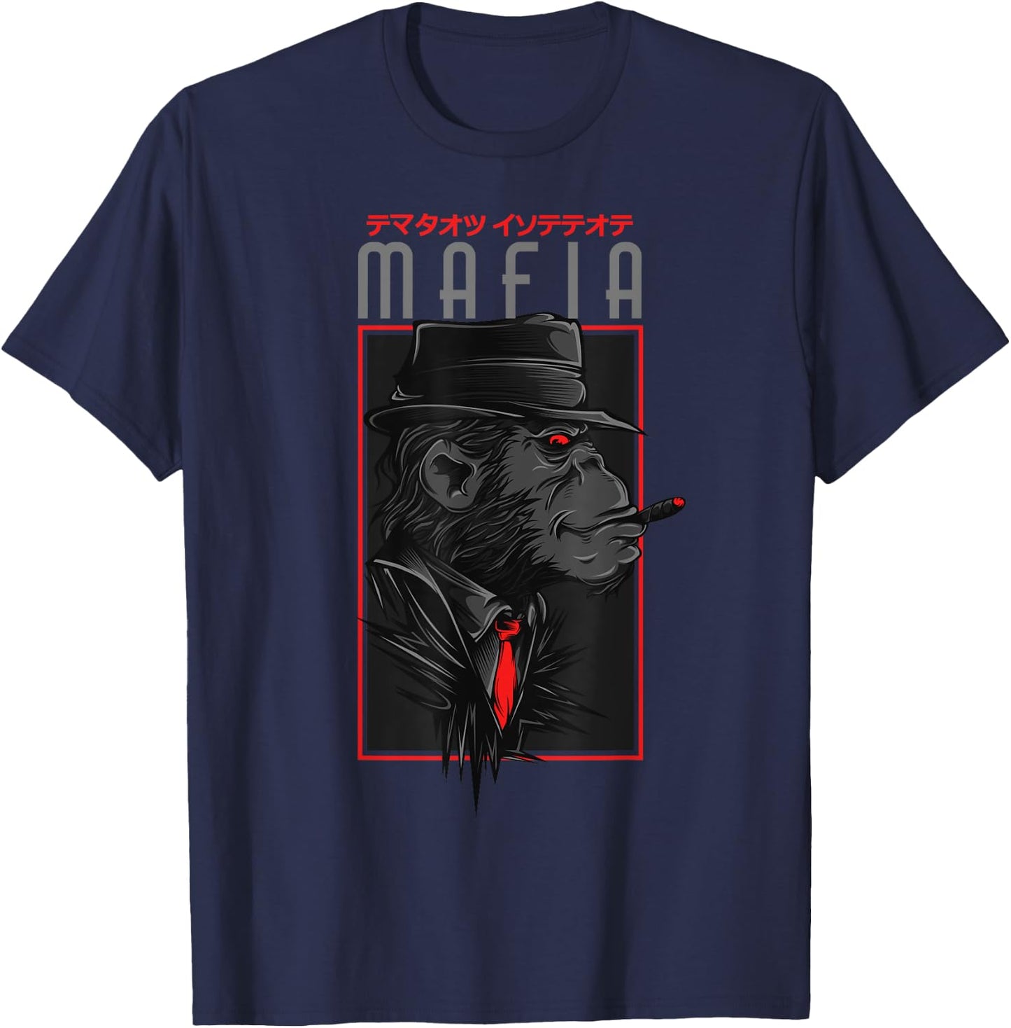 Vintage Gangster Monkey - Mafia Boss of the 1920s T-Shirt - T-Shirt | Navy