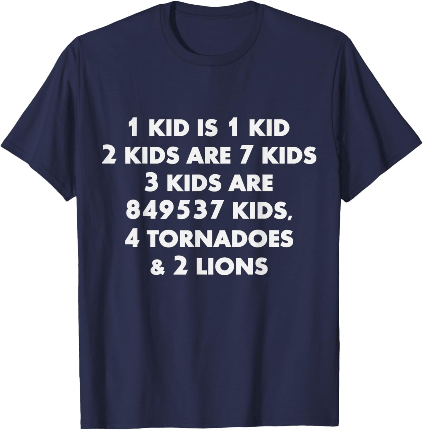 3 Kids Dad 3 Kids Mom Funny Father Day Mother Day Parent T-Shirt - T-Shirt | Navy