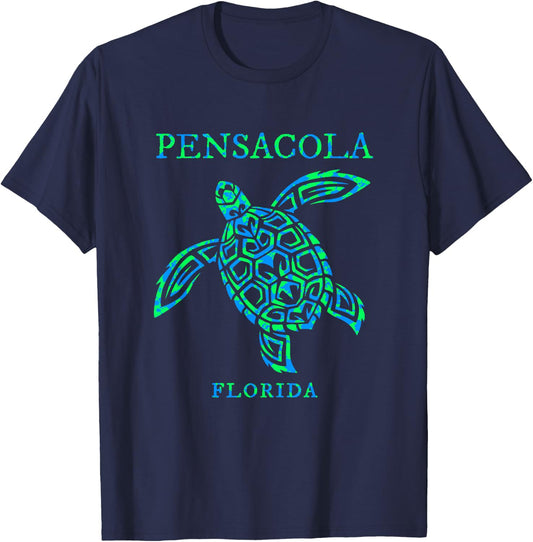 Pensacola Florida Sea Turtle Vacation Souvenir Boys Girls T-Shirt - T-Shirt | Navy