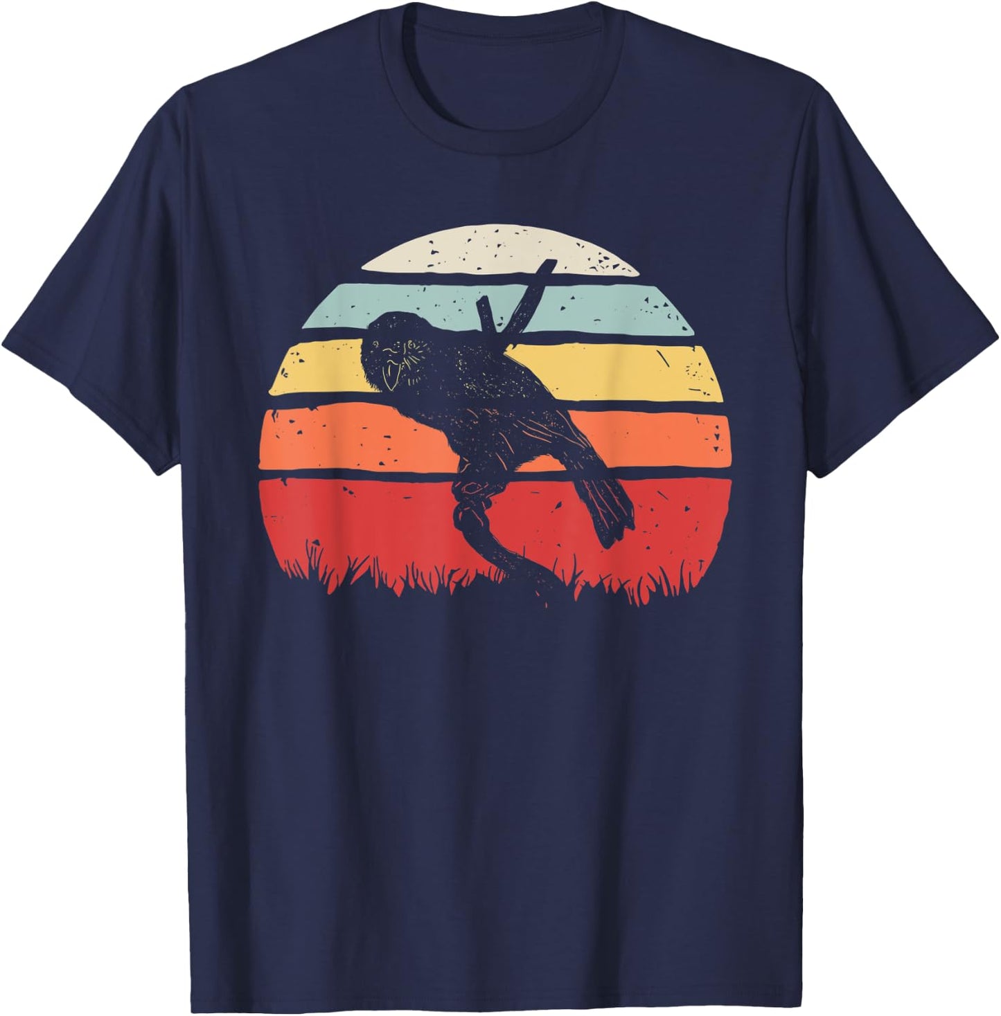 Vintage Retro Kakapo Bird T-Shirt - T-Shirt | Navy