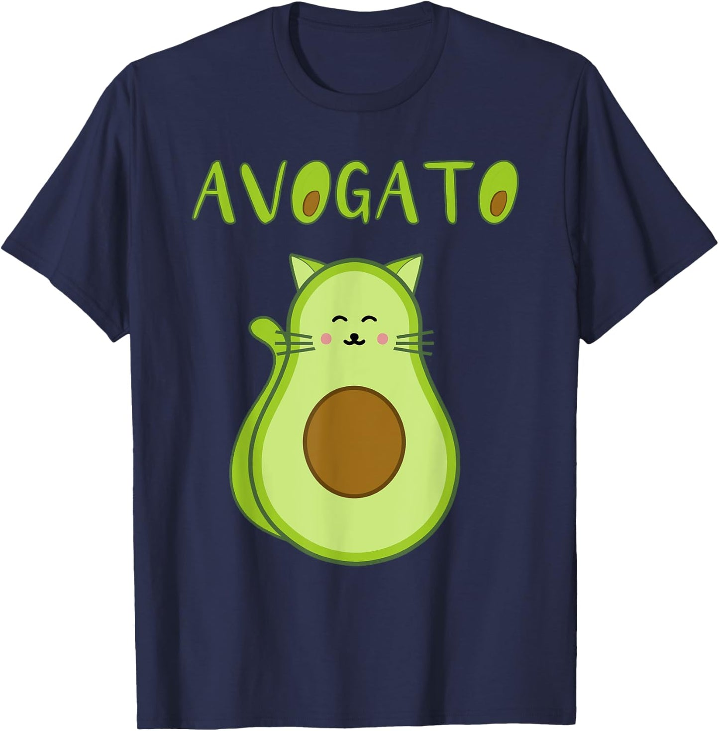 Funny Avogato Christmas Avocado Cat Foodie Design Lover Kids T-Shirt - T-Shirt | Navy