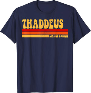 THADDEUS Name Personalized Idea Men Retro Vintage THADDEUS T-Shirt - T-Shirt | Navy