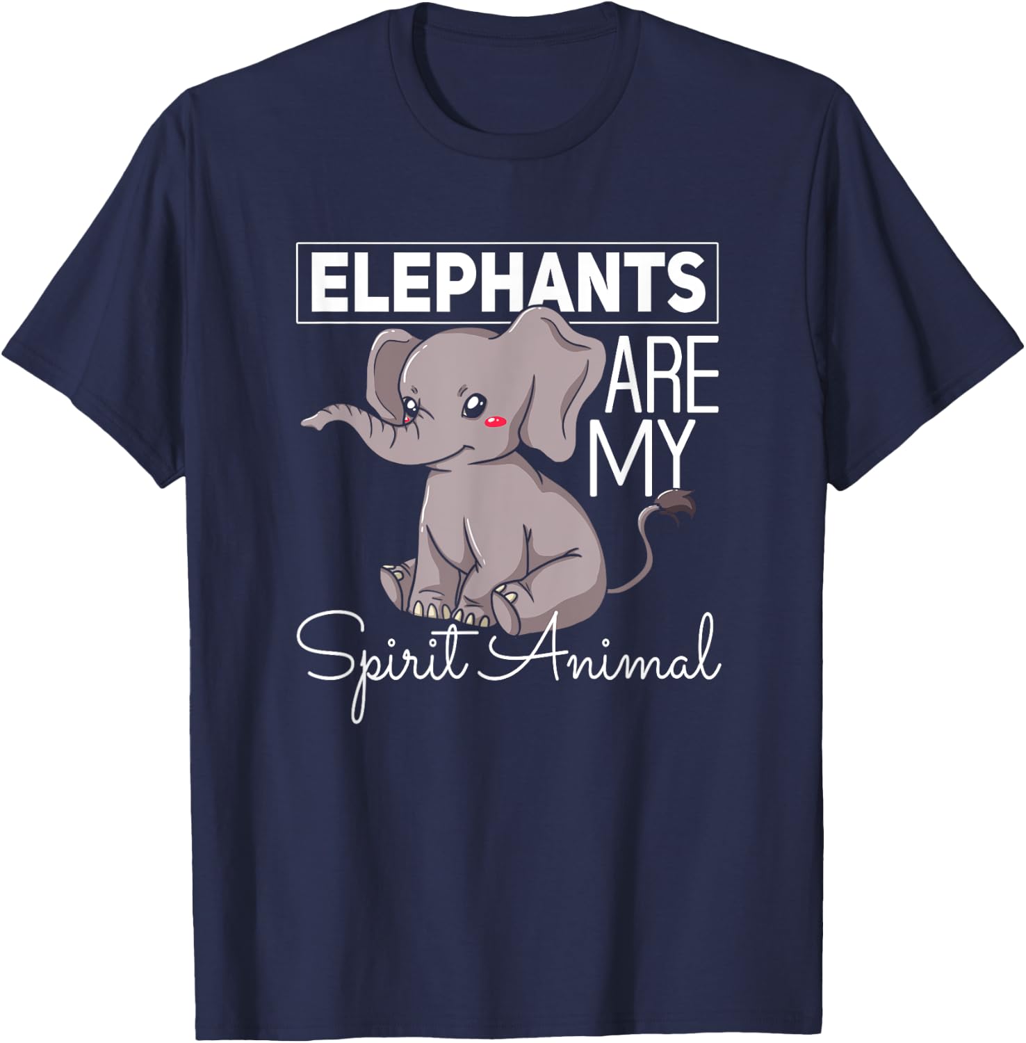 Elephant Gift Cute Women Mom Kids T-Shirt - T-Shirt | Navy