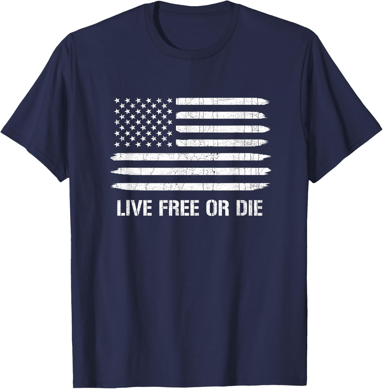 Live Free or Die 2nd Amendment American Flag T-Shirt - T-Shirt | Navy
