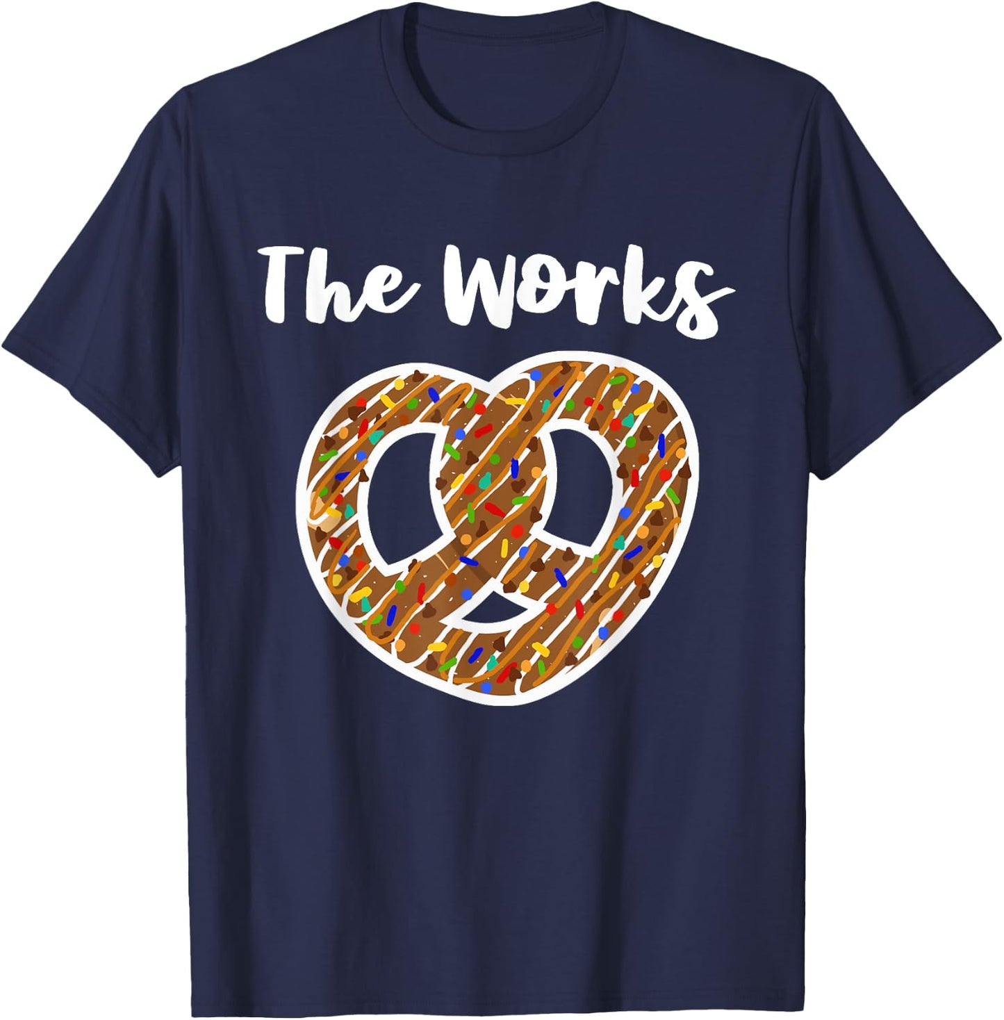 Pretzel The Works Chocolate Covered Sprinkles Everything T-Shirt - T-Shirt | Navy