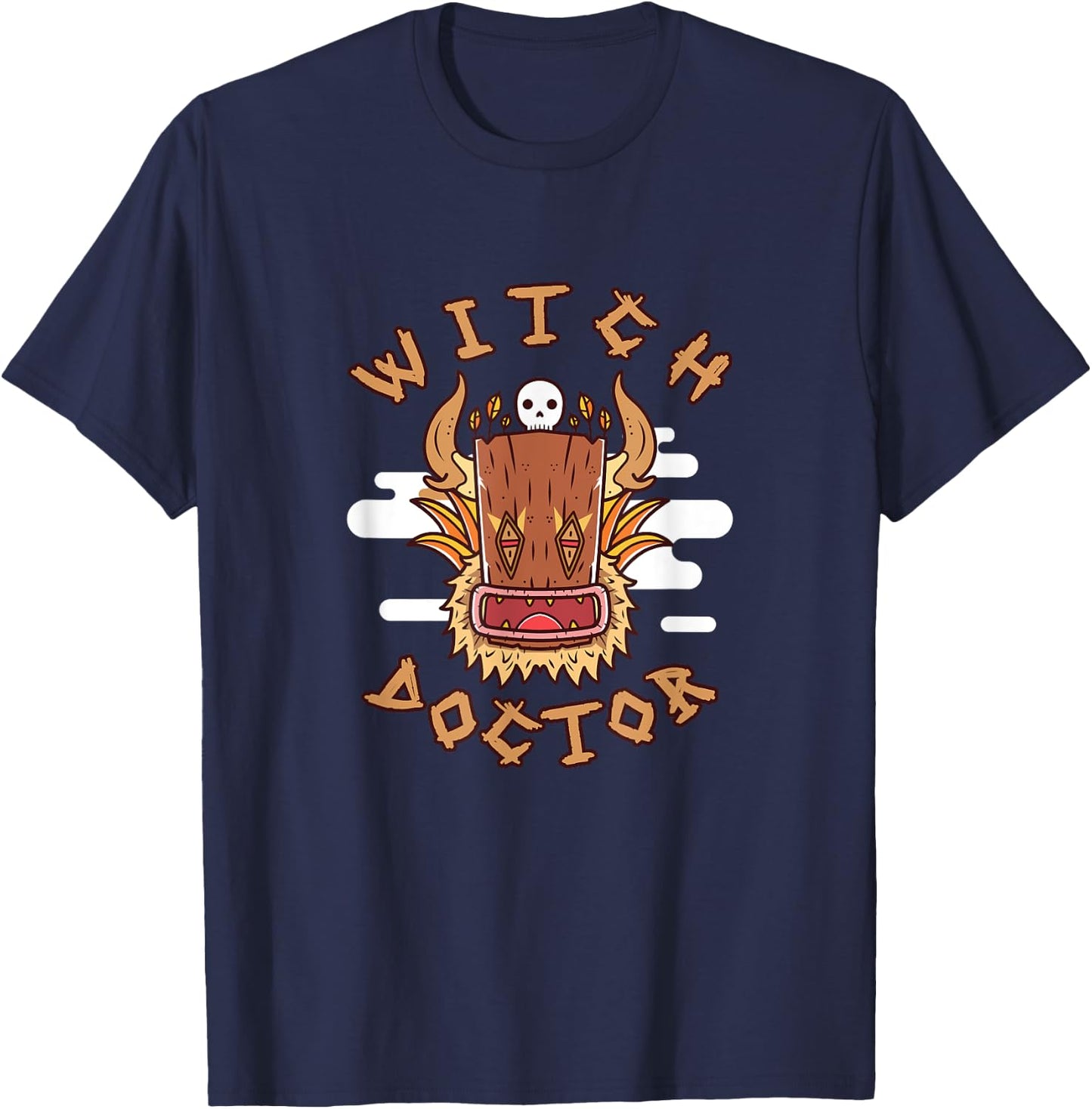 Witch Doctor Healer Shaman Head T-Shirt - T-Shirt | Navy