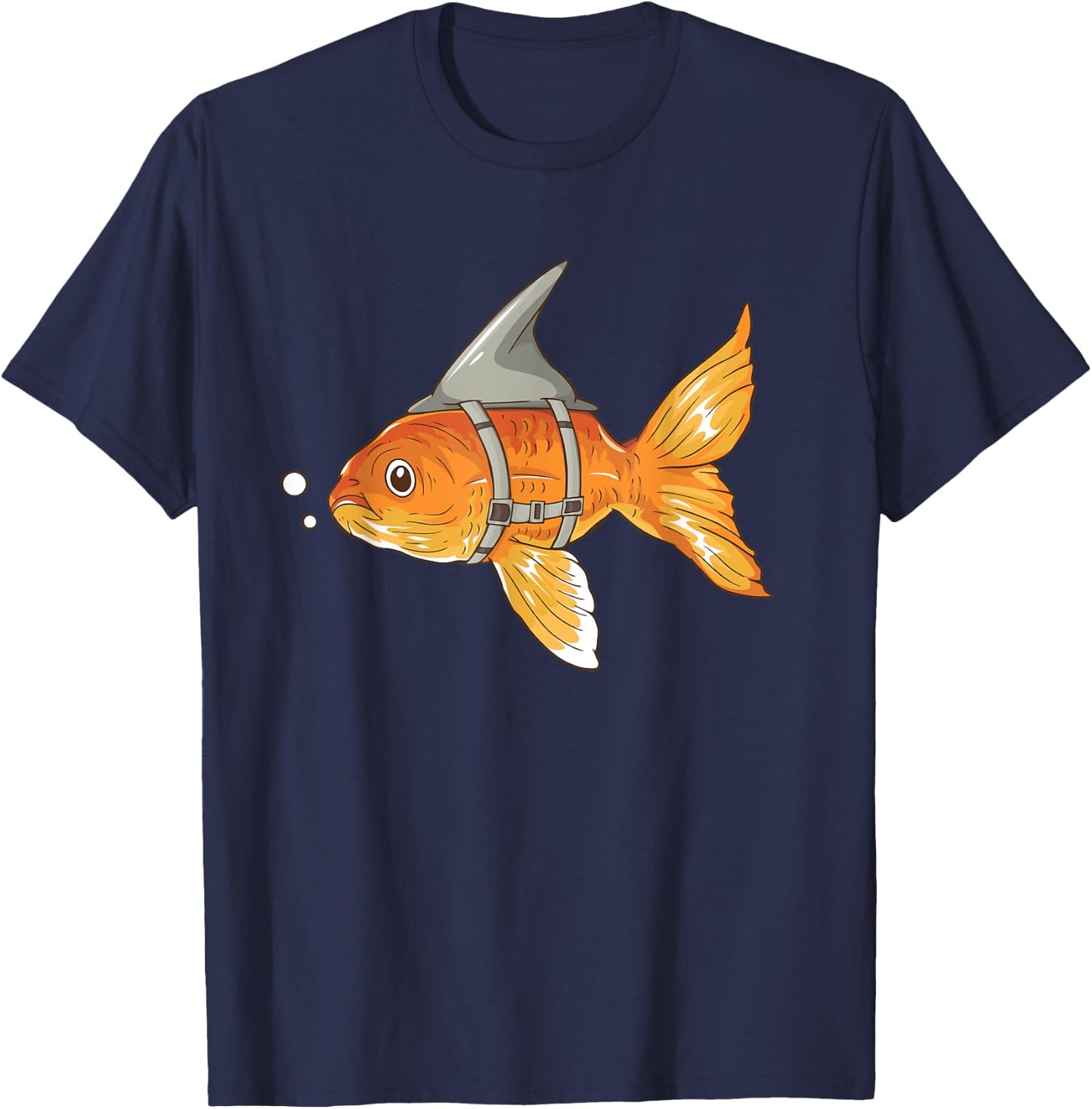 Goldfish With Shark Fin Cartoon T-Shirt - T-Shirt | Navy