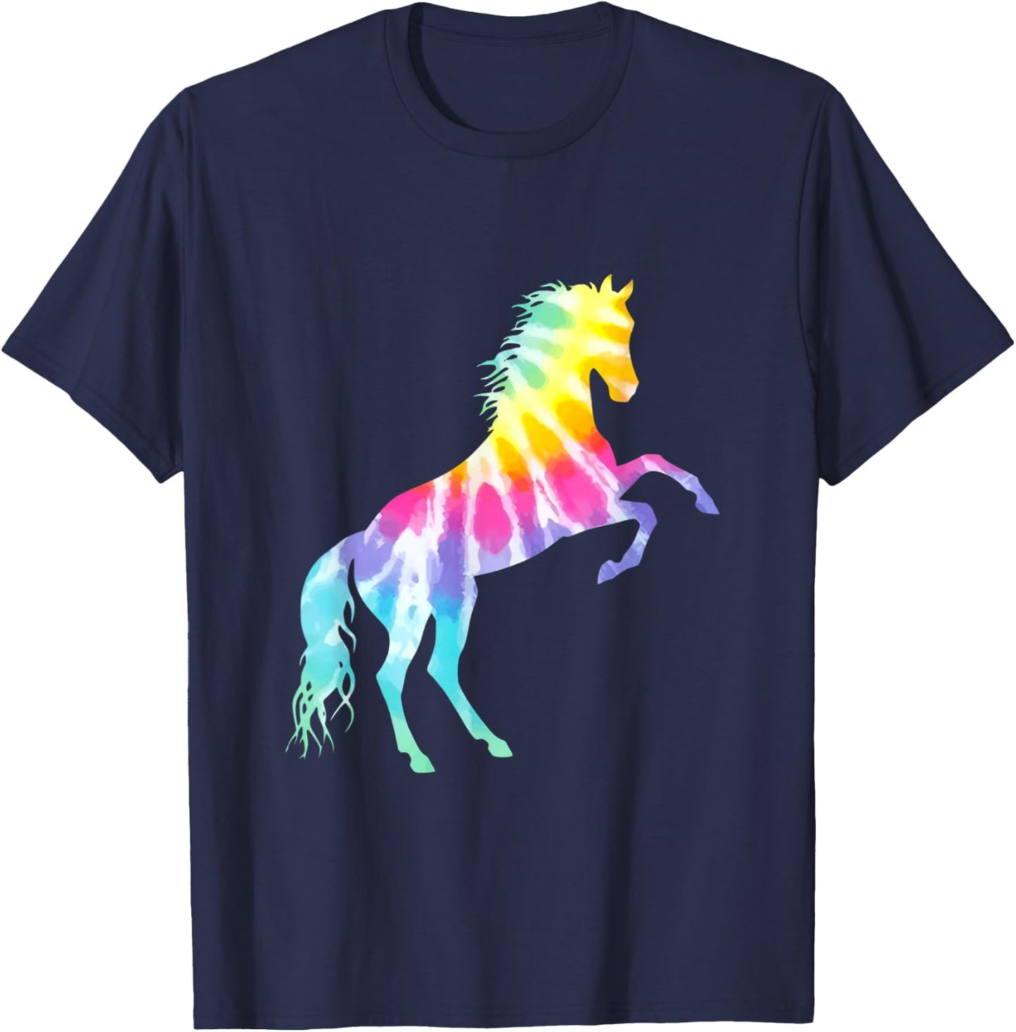 Beautiful Tie Dye Horse T-Shirt - T-Shirt | Navy