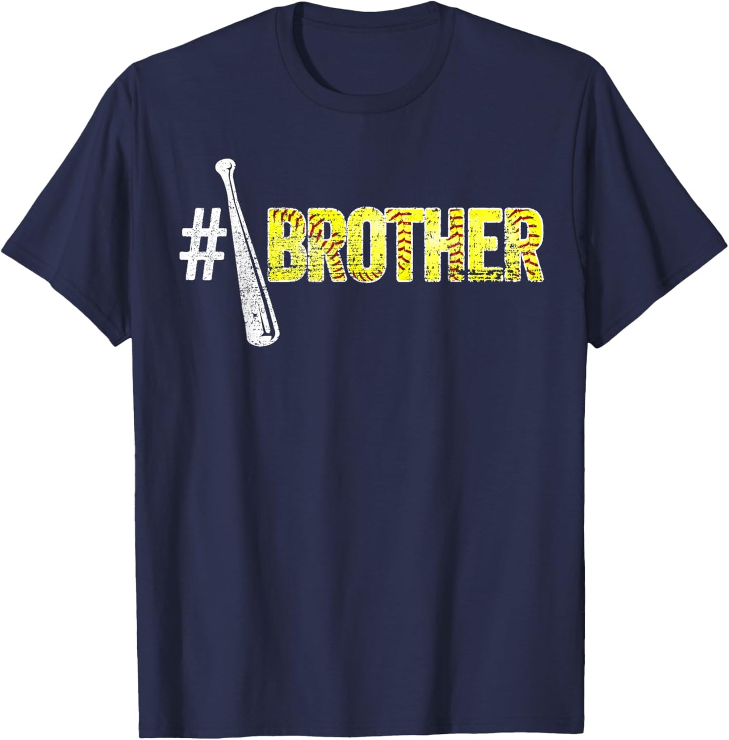 Number One Softball Brother Fathers Day Funny Softball Papa T-Shirt - T-Shirt | Navy