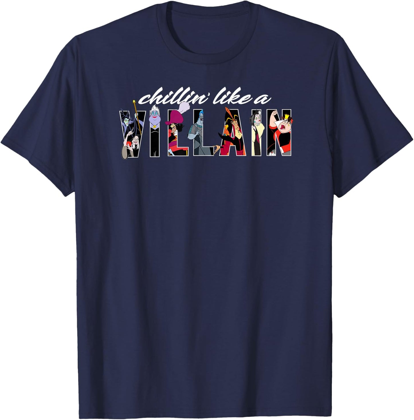 Disney - Villains Chillin Like A Villain T-Shirt - T-Shirt | Navy