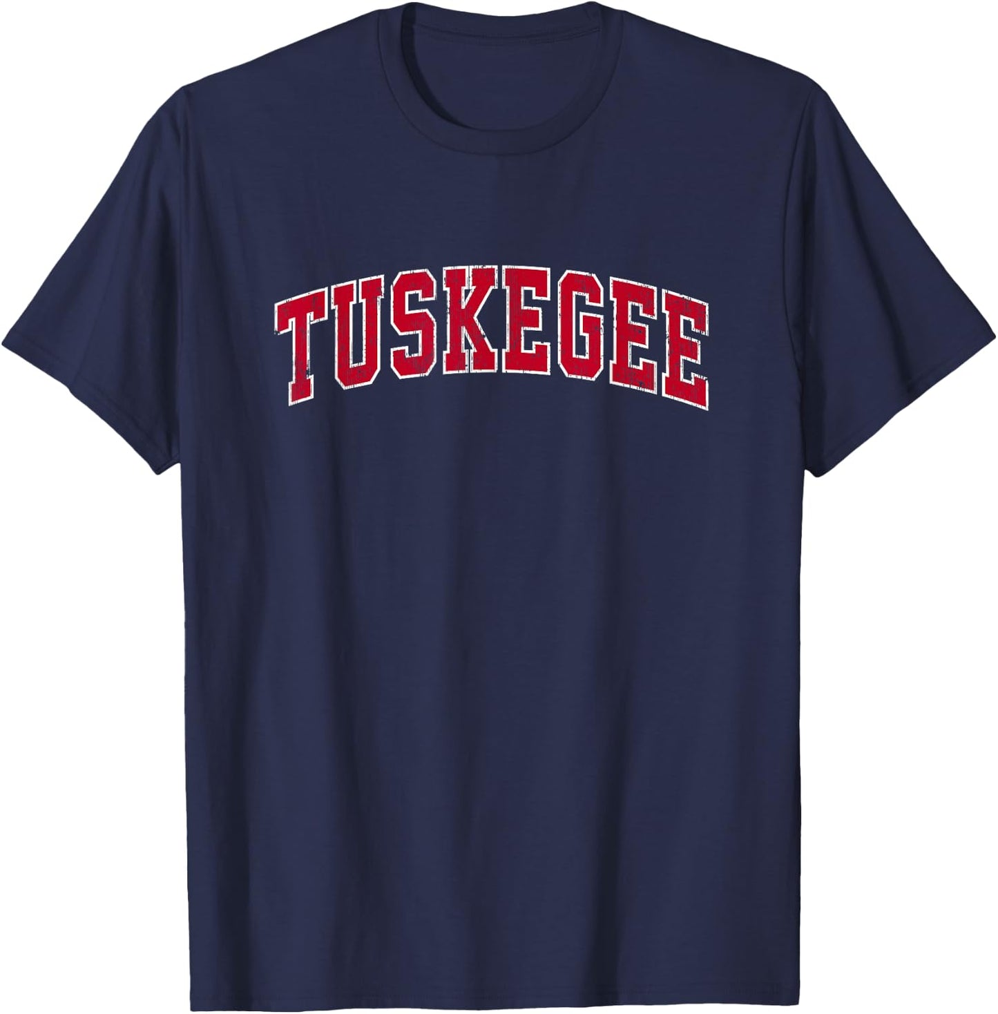 Tuskegee Alabama AL Vintage Sports Design Red Design T-Shirt - T-Shirt | Navy