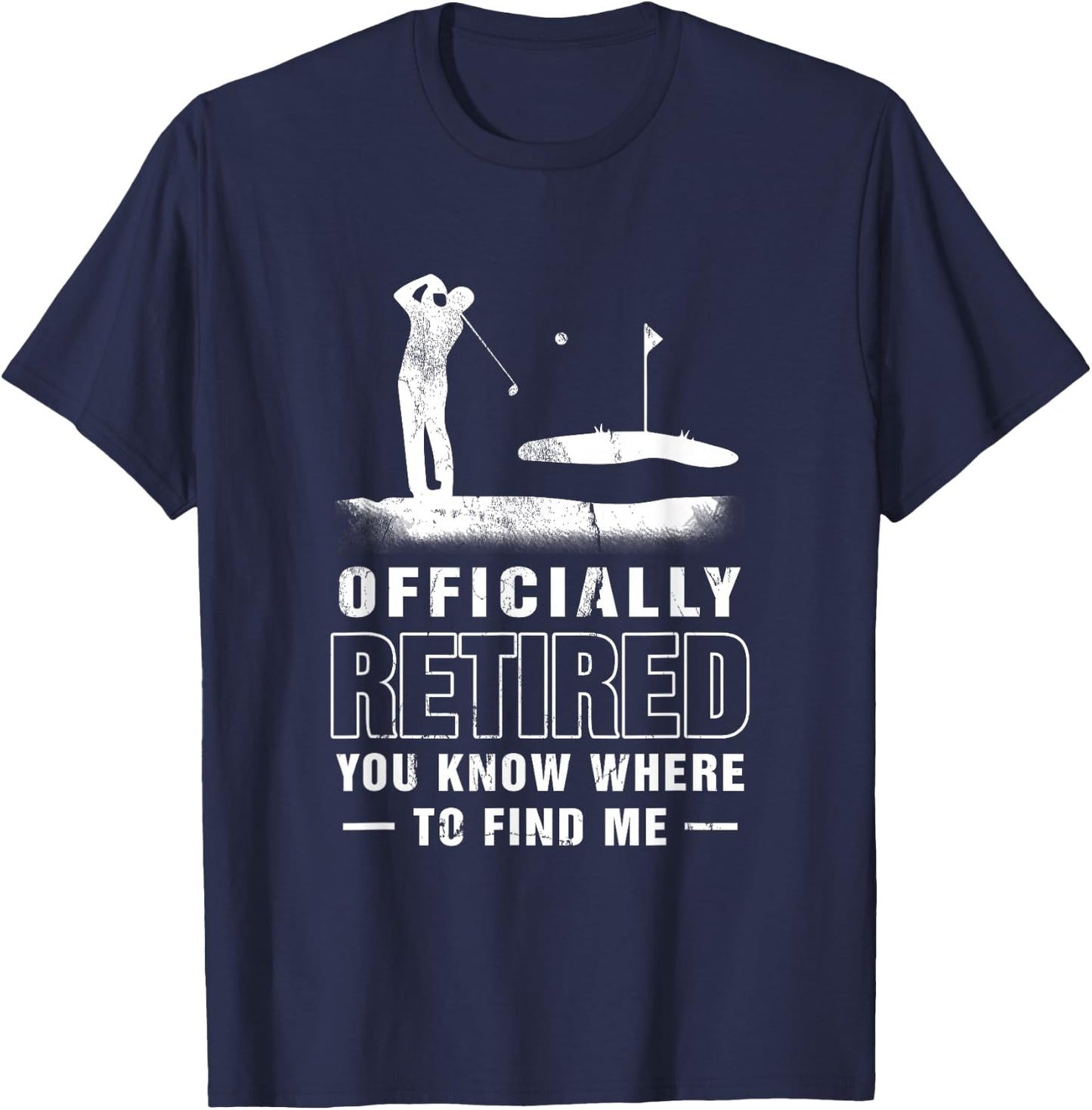 Officially-Retired Golf Dad Golfing Retirement Golfer Father T-Shirt - T-Shirt | Navy